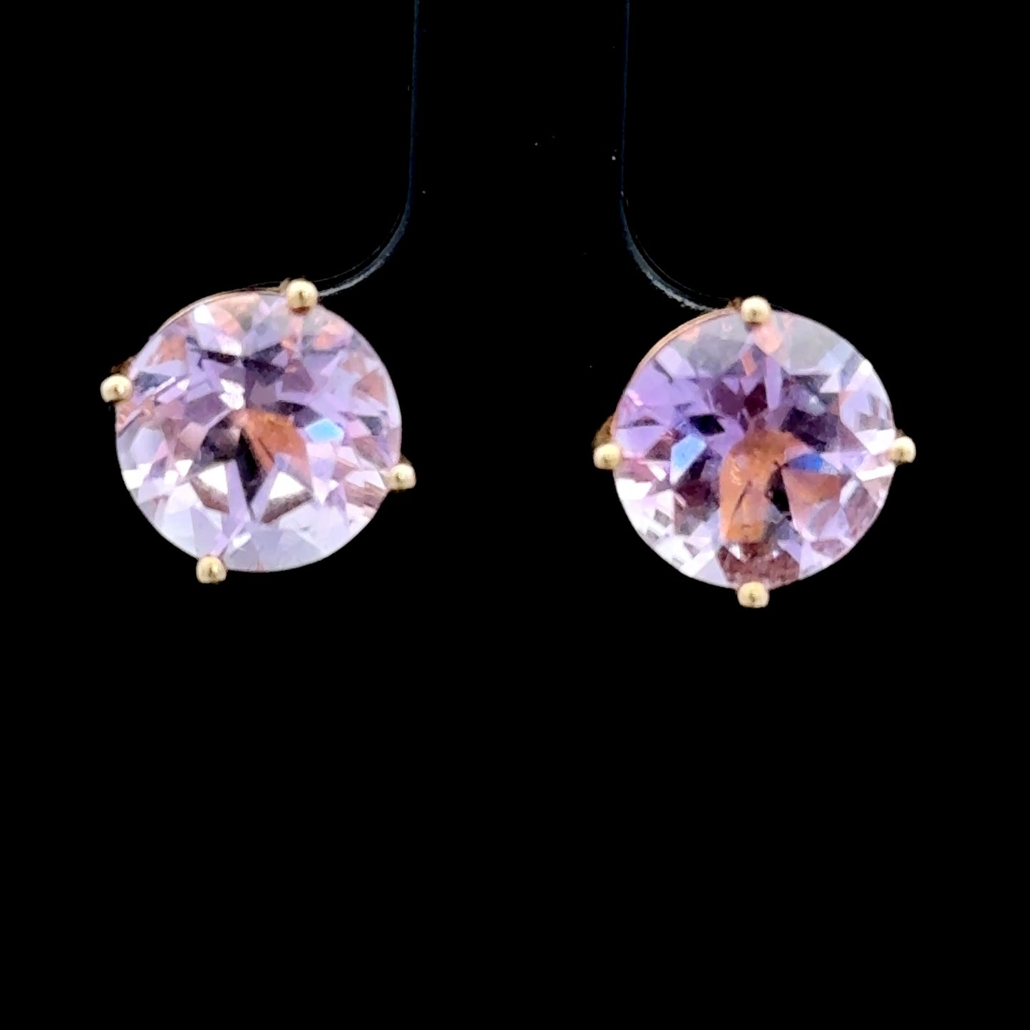 9K Yellow Gold Amethyst Studs