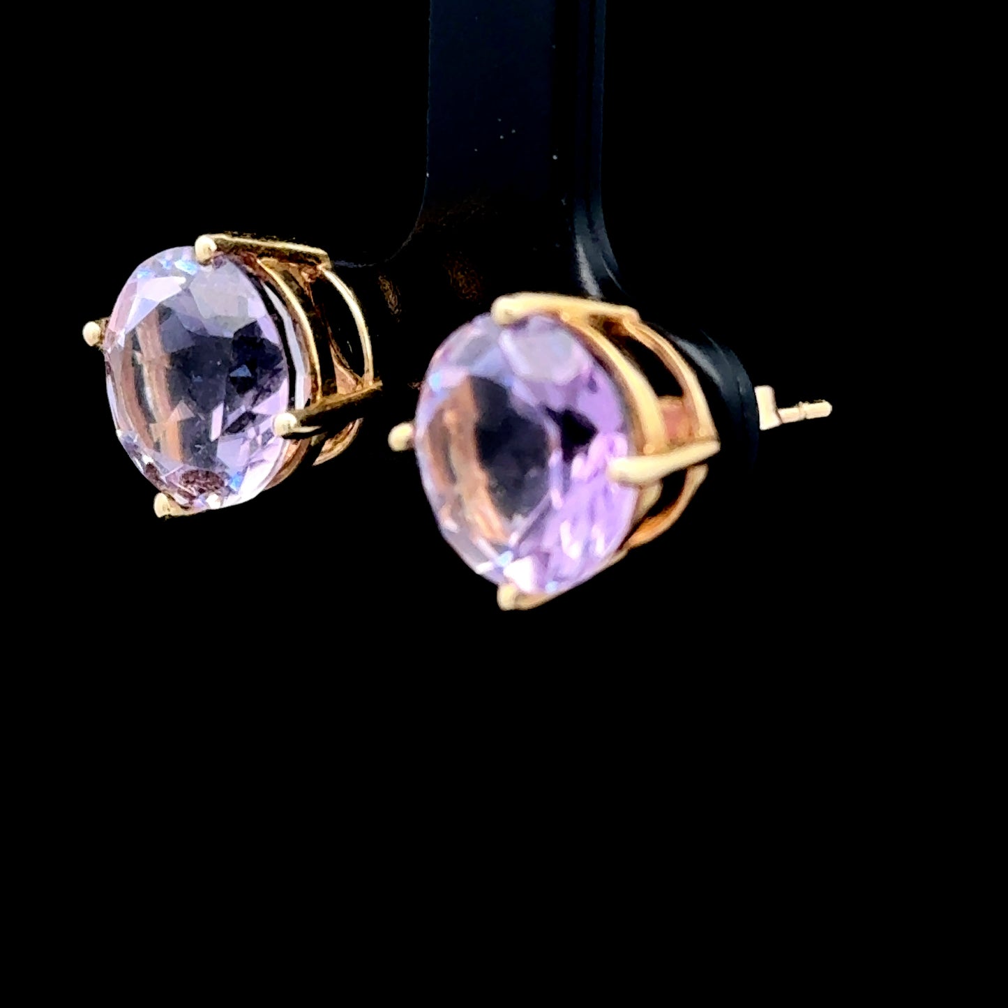 9K Yellow Gold Amethyst Studs