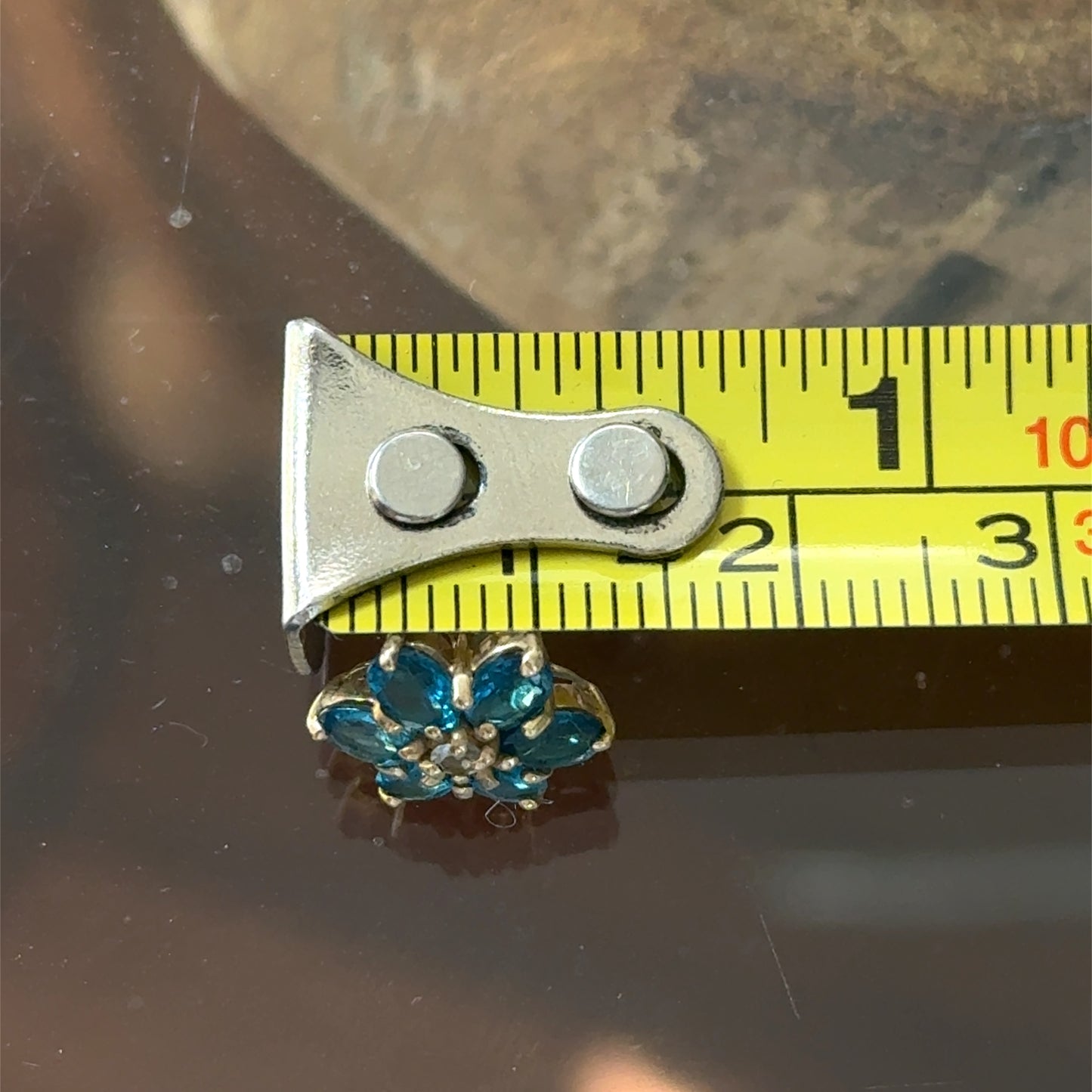 9K Yellow Gold Apatite & Aquamarine Cluster Studs