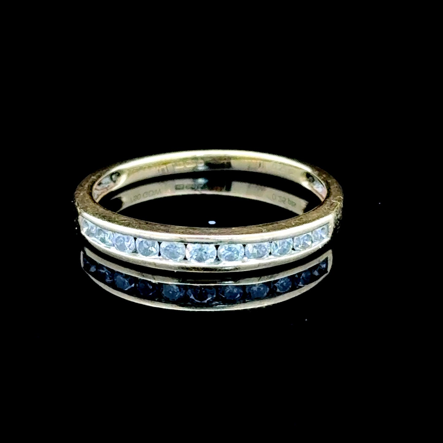 18K Yellow Gold Diamond Channel Set Ring