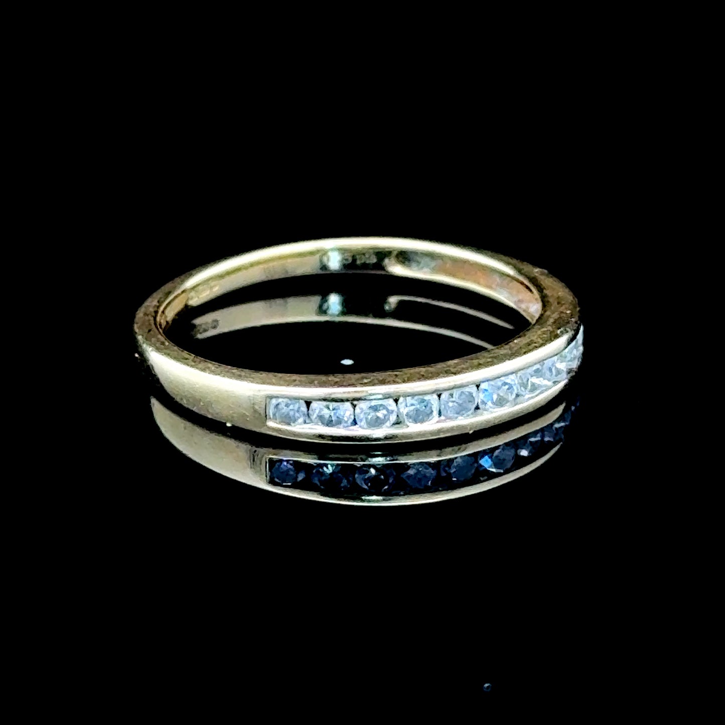 18K Yellow Gold Diamond Channel Set Ring