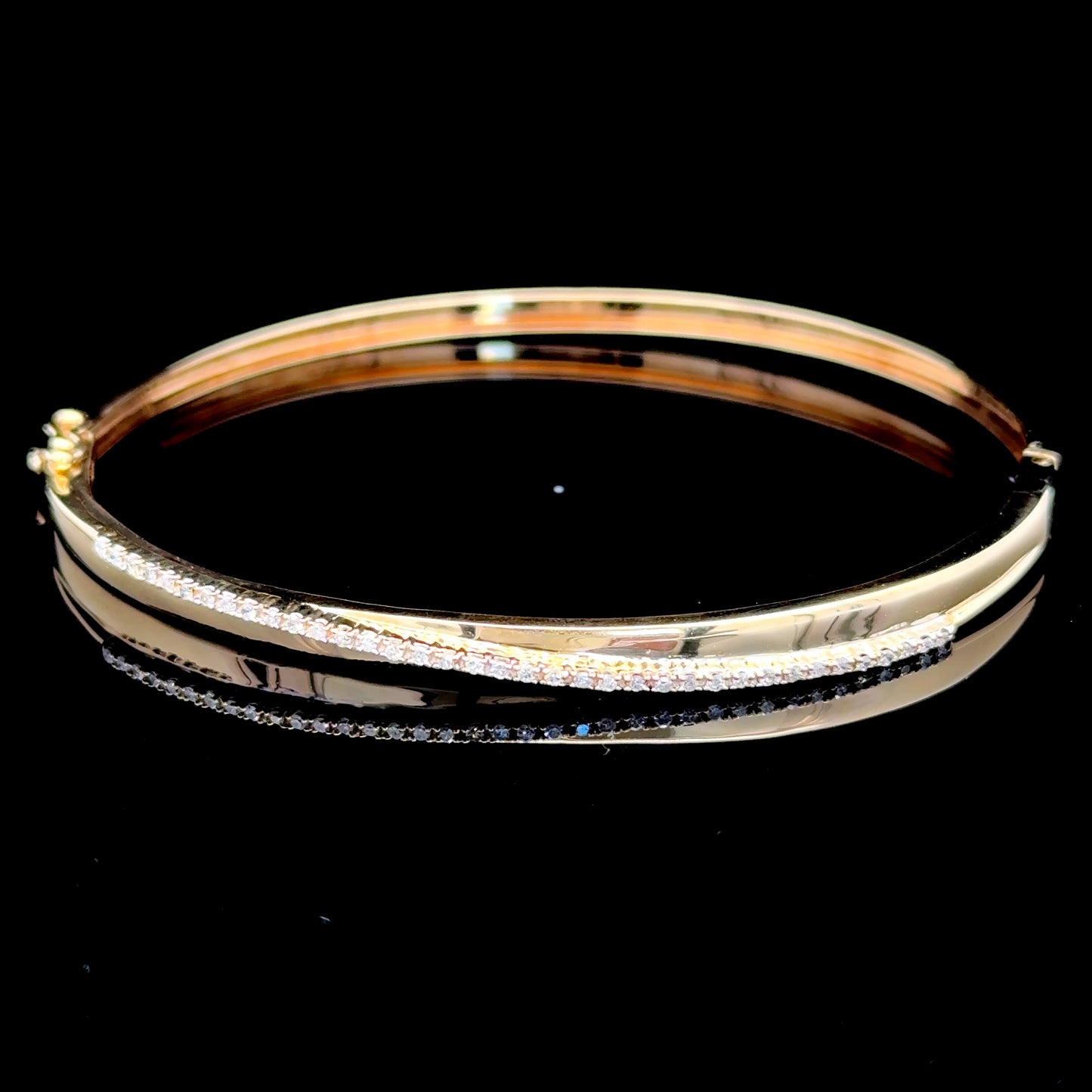 9K Yellow Gold Diamond Bangle