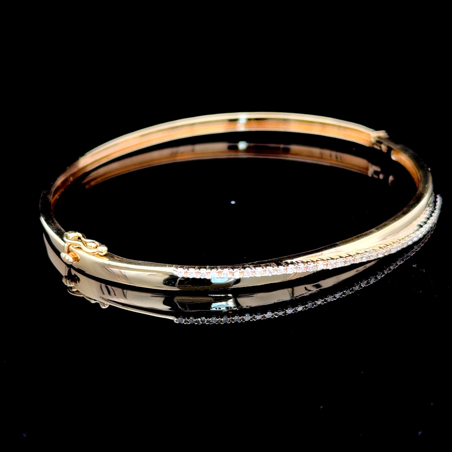 9K Yellow Gold Diamond Bangle