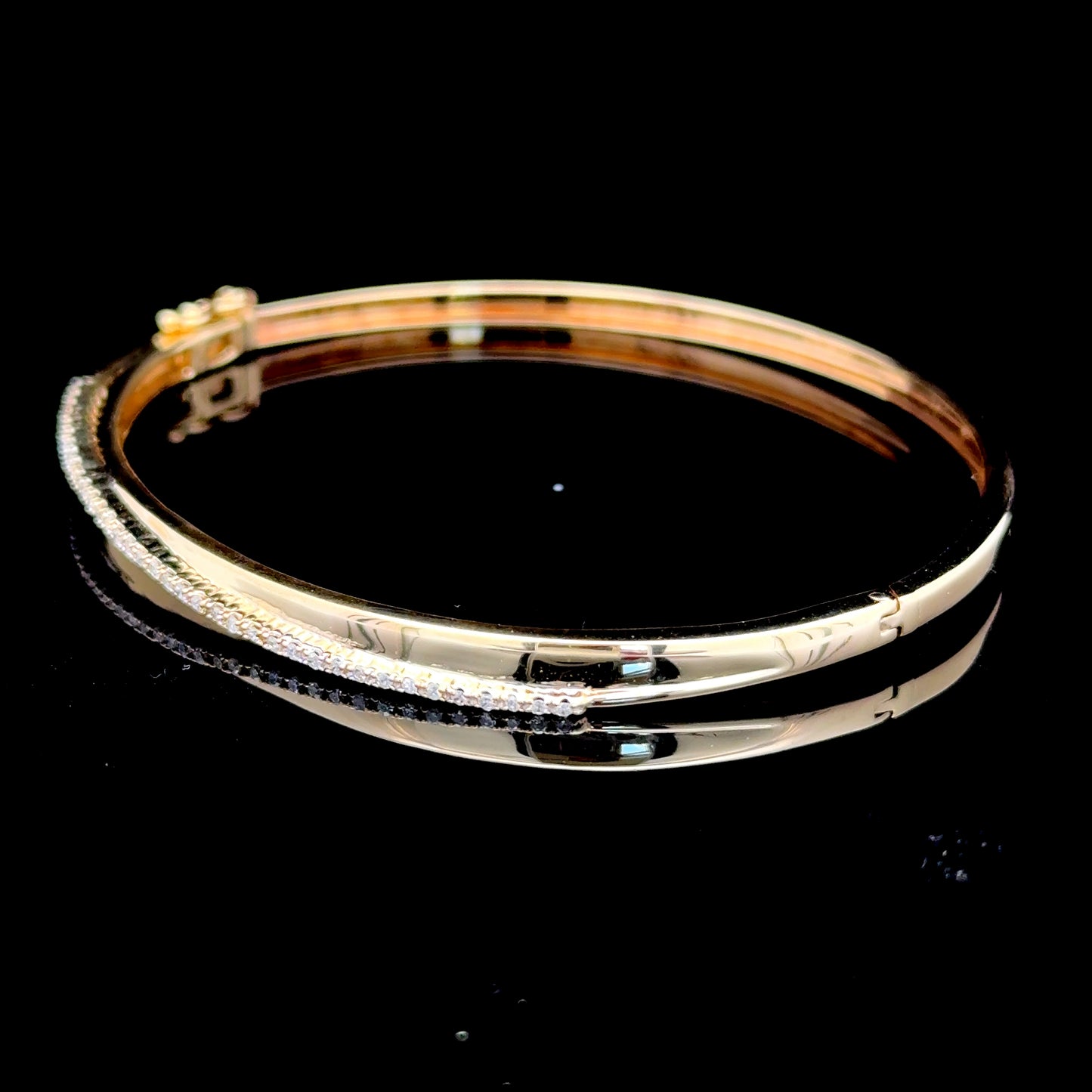 9K Yellow Gold Diamond Bangle
