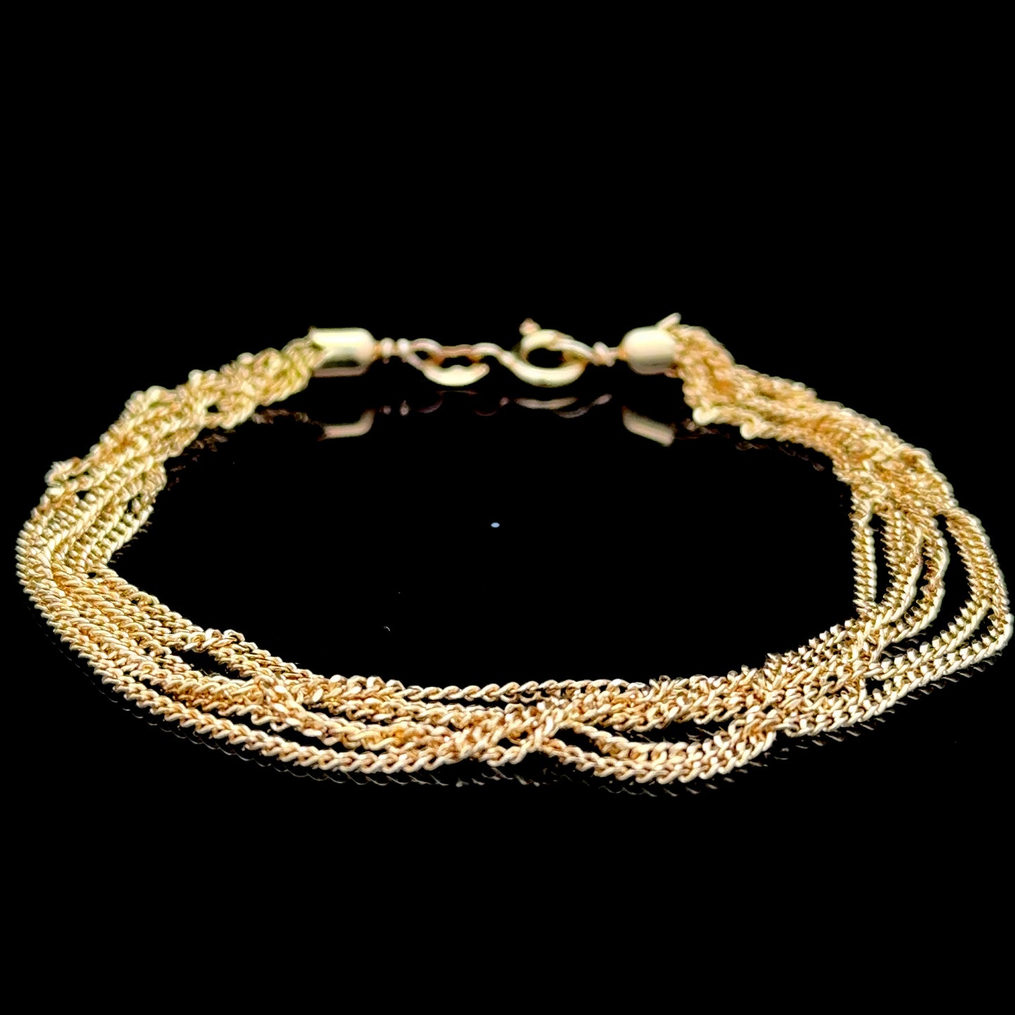 18K Yellow Gold Multi Strand Bracelet