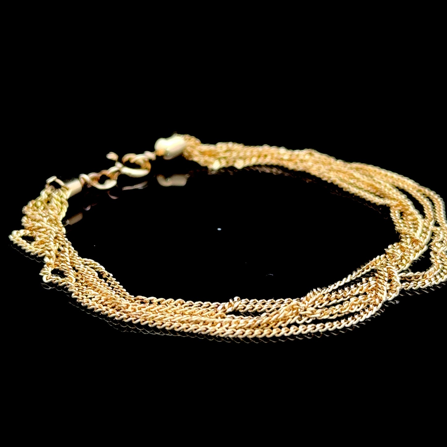 18K Yellow Gold Multi Strand Bracelet