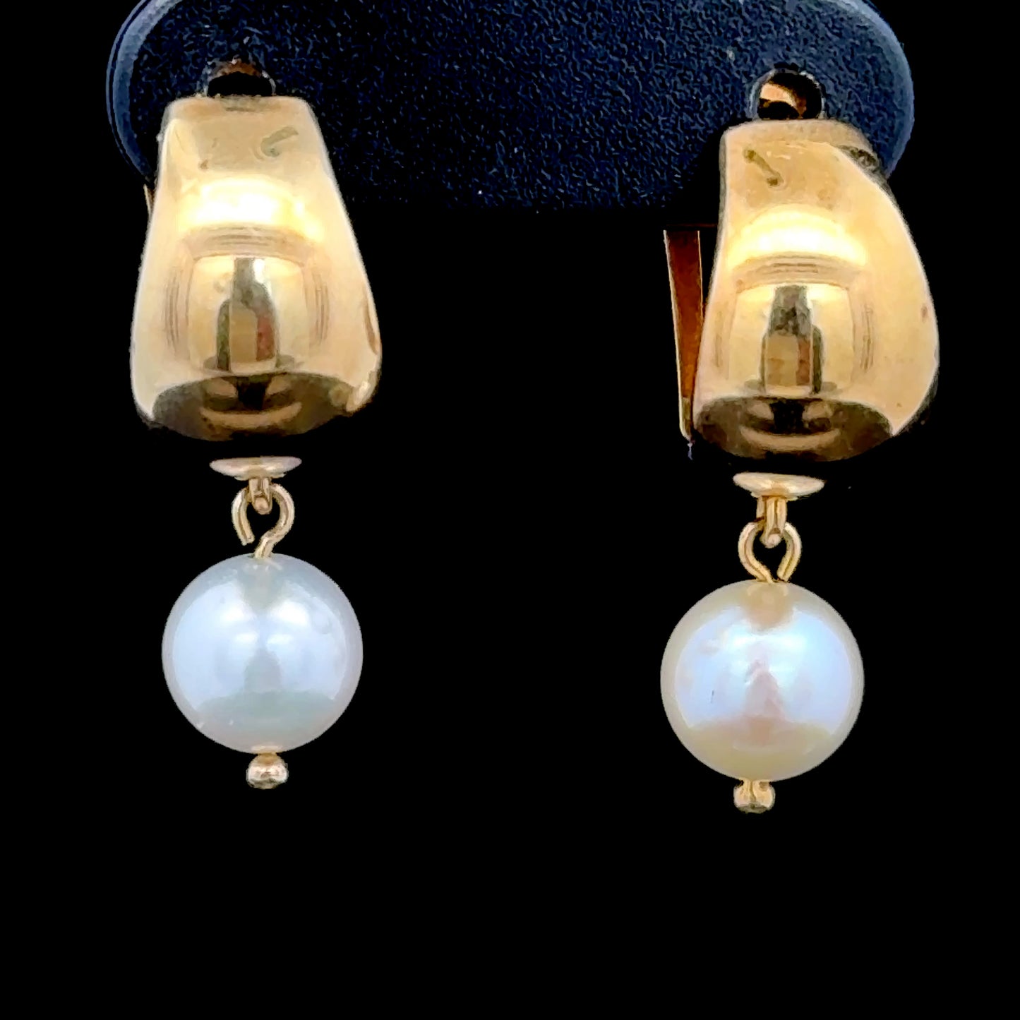 9K Yellow Gold & Pearl Drop Earrings