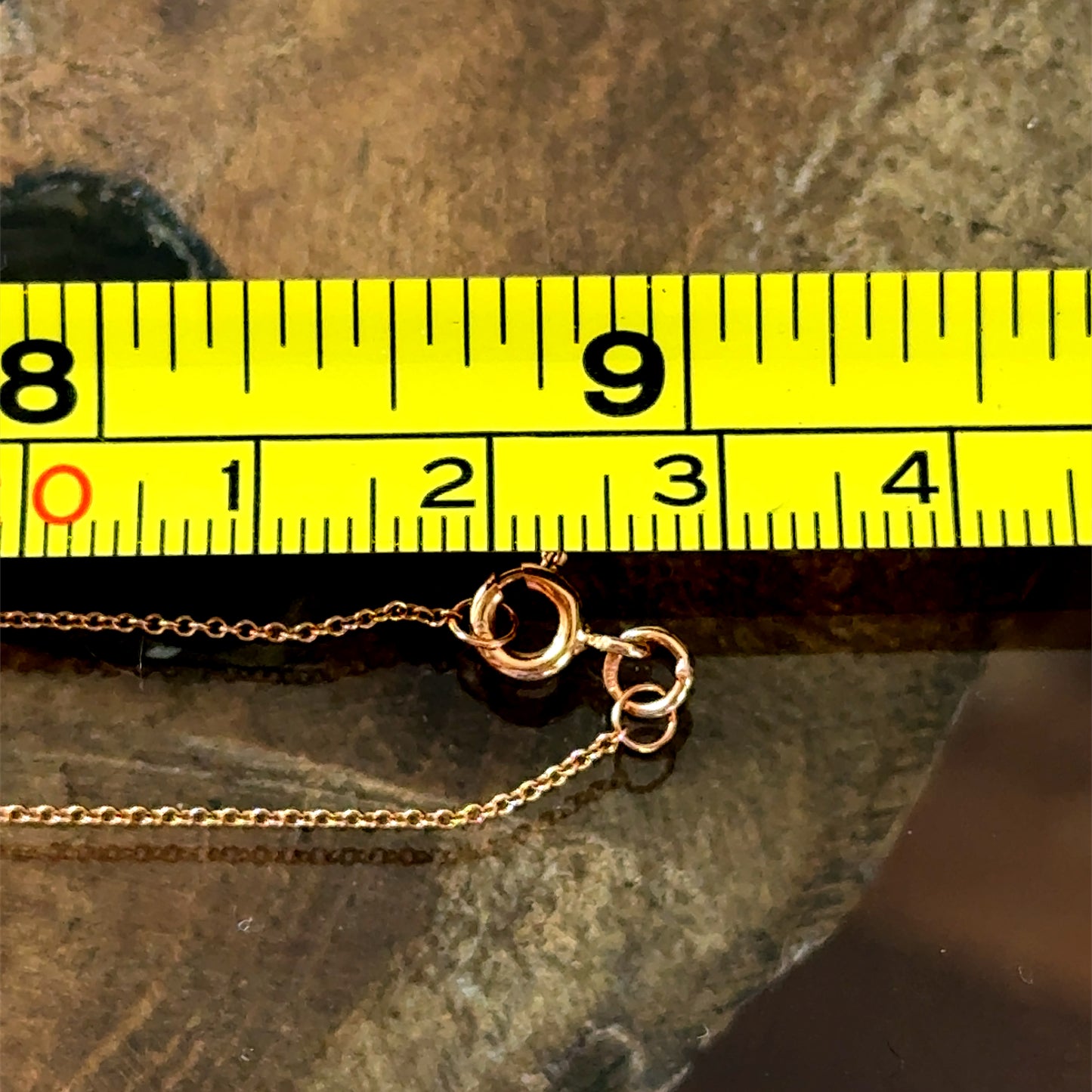 18K Rose Gold Ruby & Mother of Pearl Pandant & Chain 18"