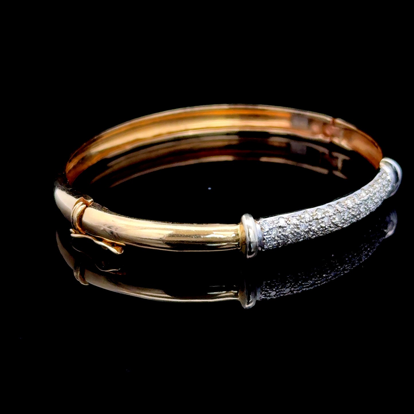 14K Yellow Gold & Diamond Bangle