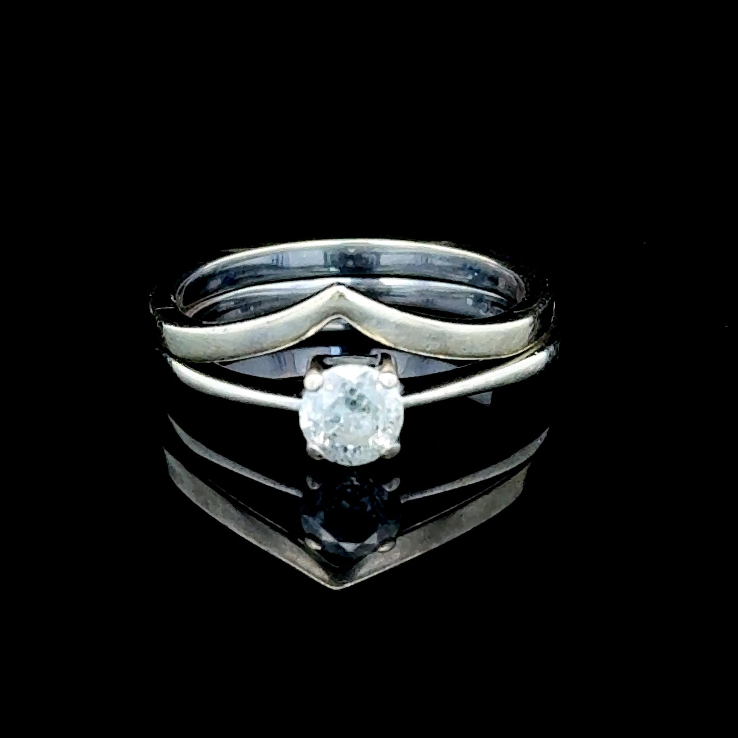 9K White Gold Diamond Solitaire Ring APPX 0.25 CTS