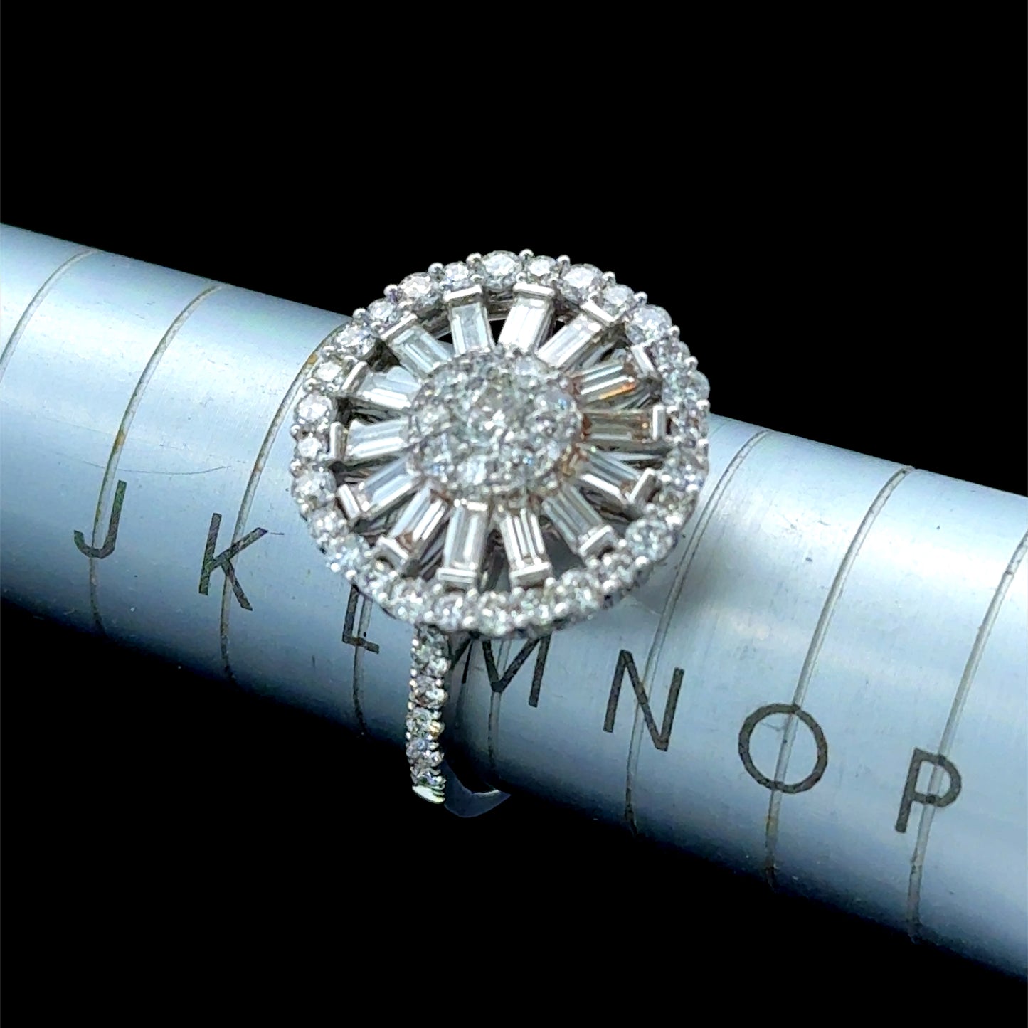 Platinum Diamond Catherine Wheel Ring APPX 1.0 CTS