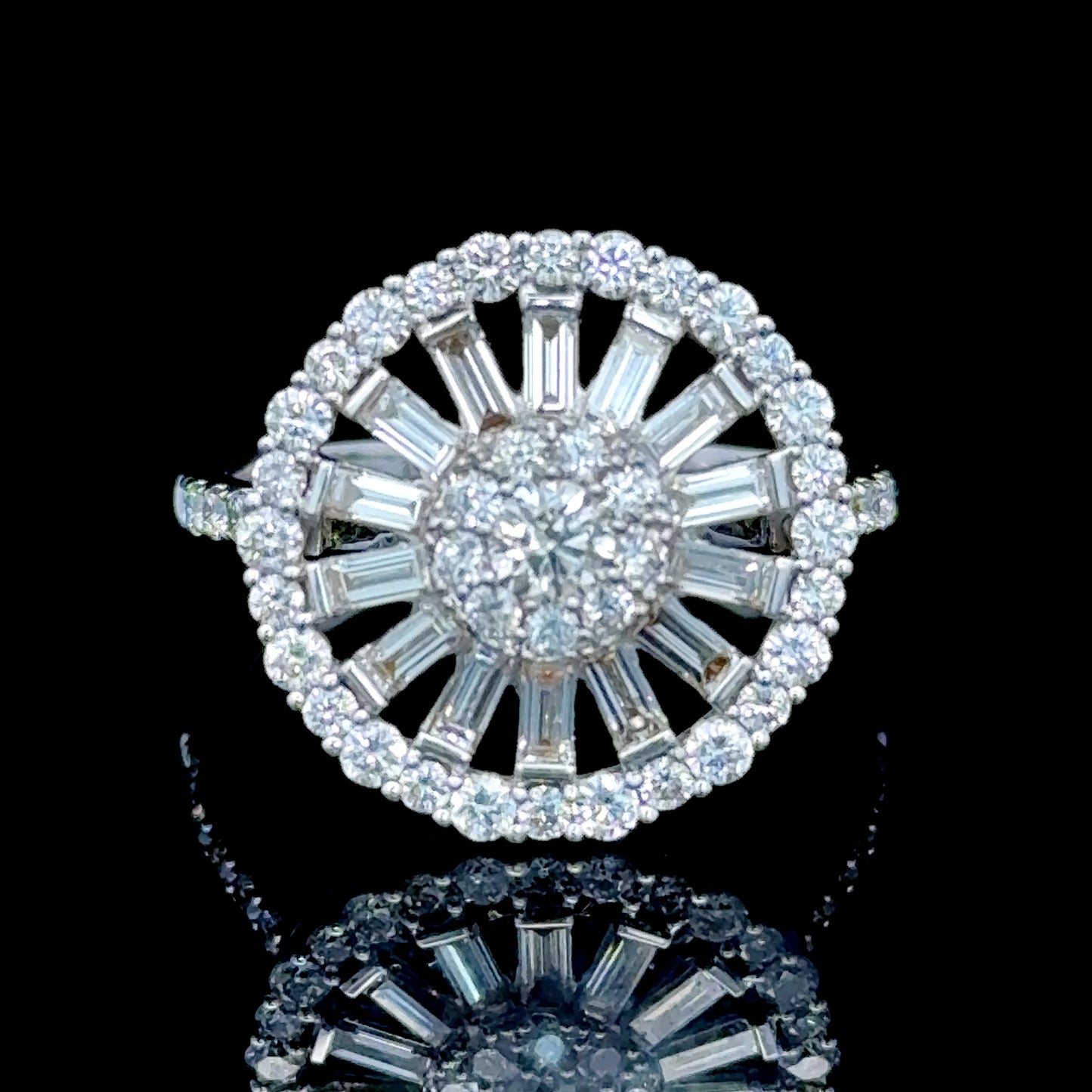 Platinum Diamond Catherine Wheel Ring APPX 1.0 CTS