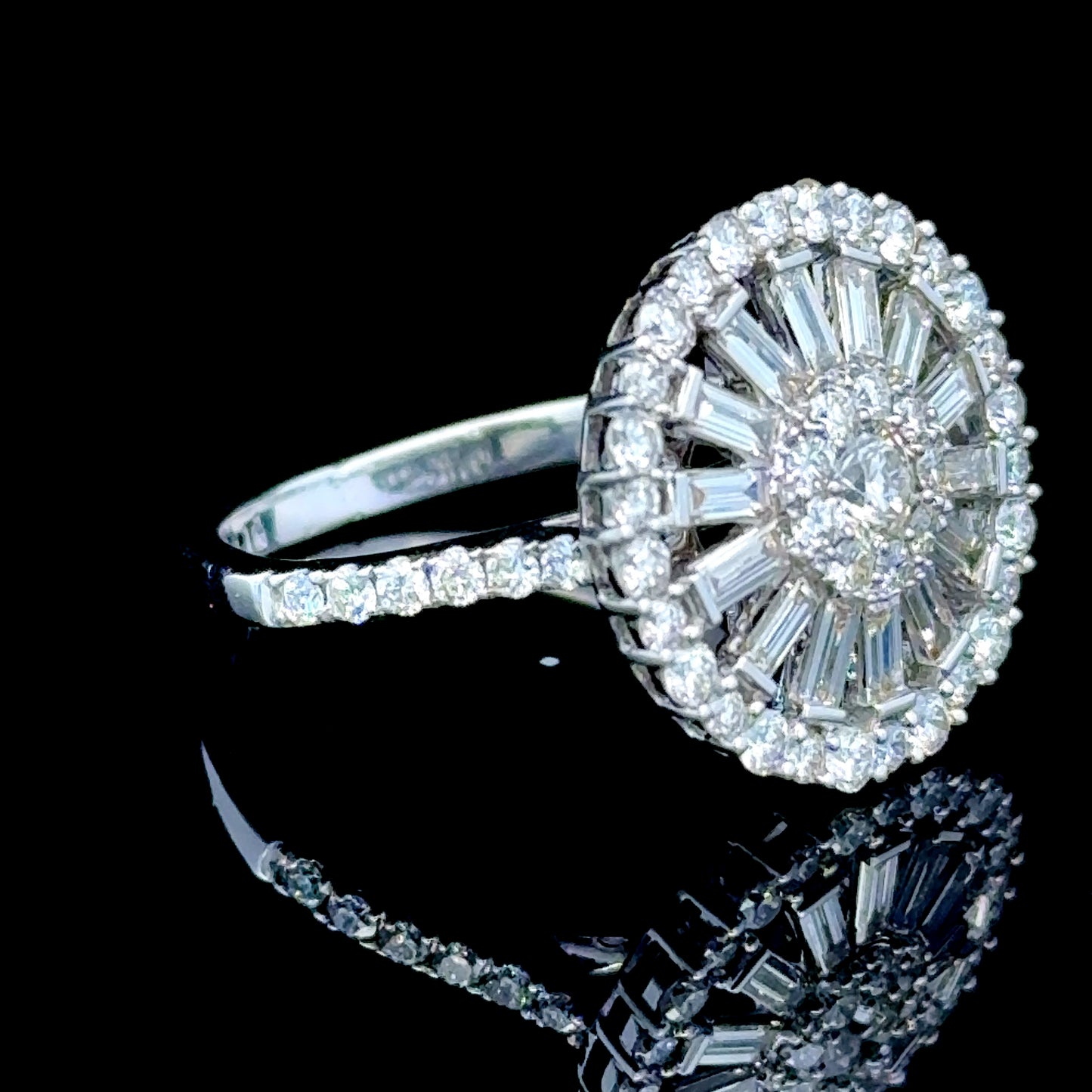 Platinum Diamond Catherine Wheel Ring APPX 1.0 CTS