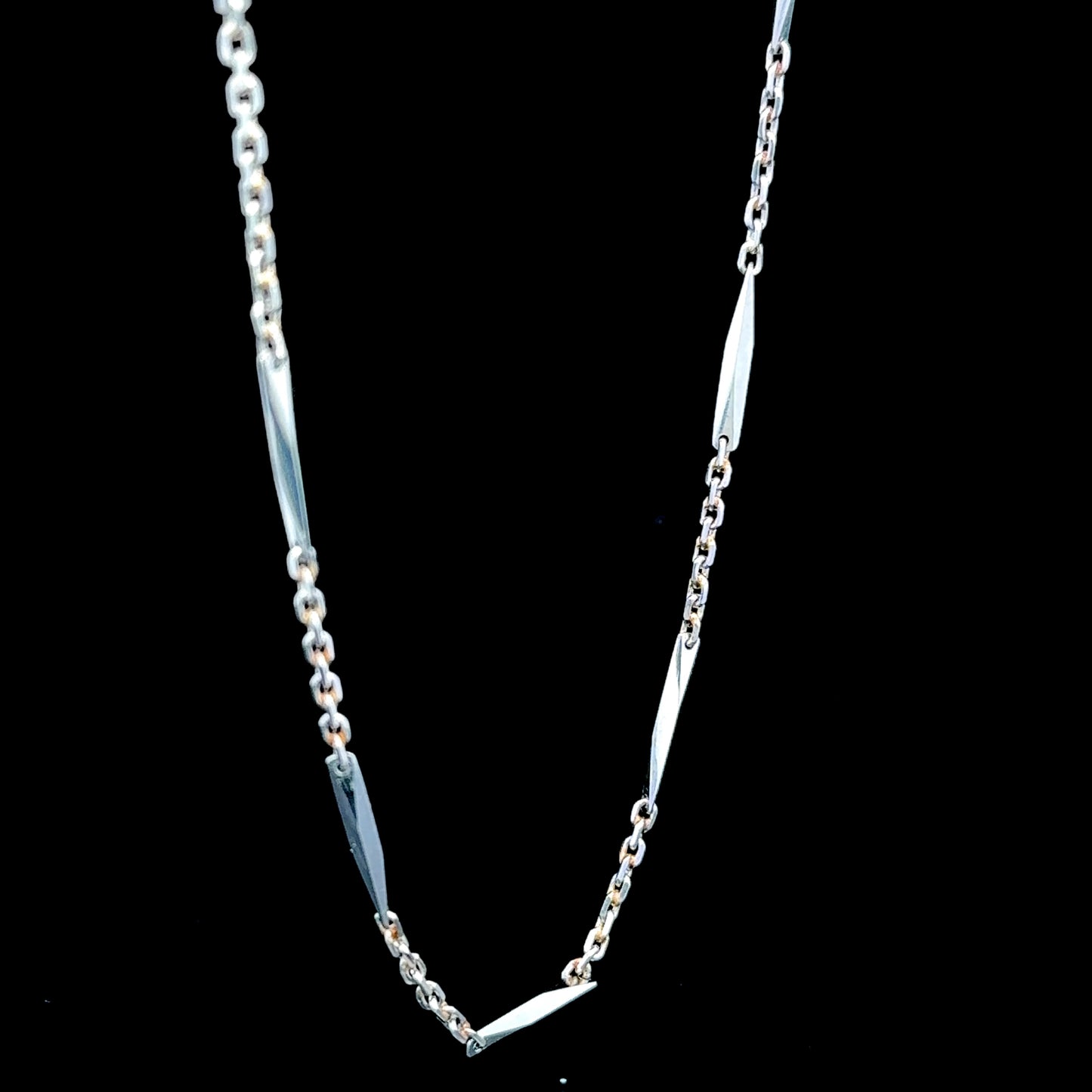Platinum Bar Chain 28"