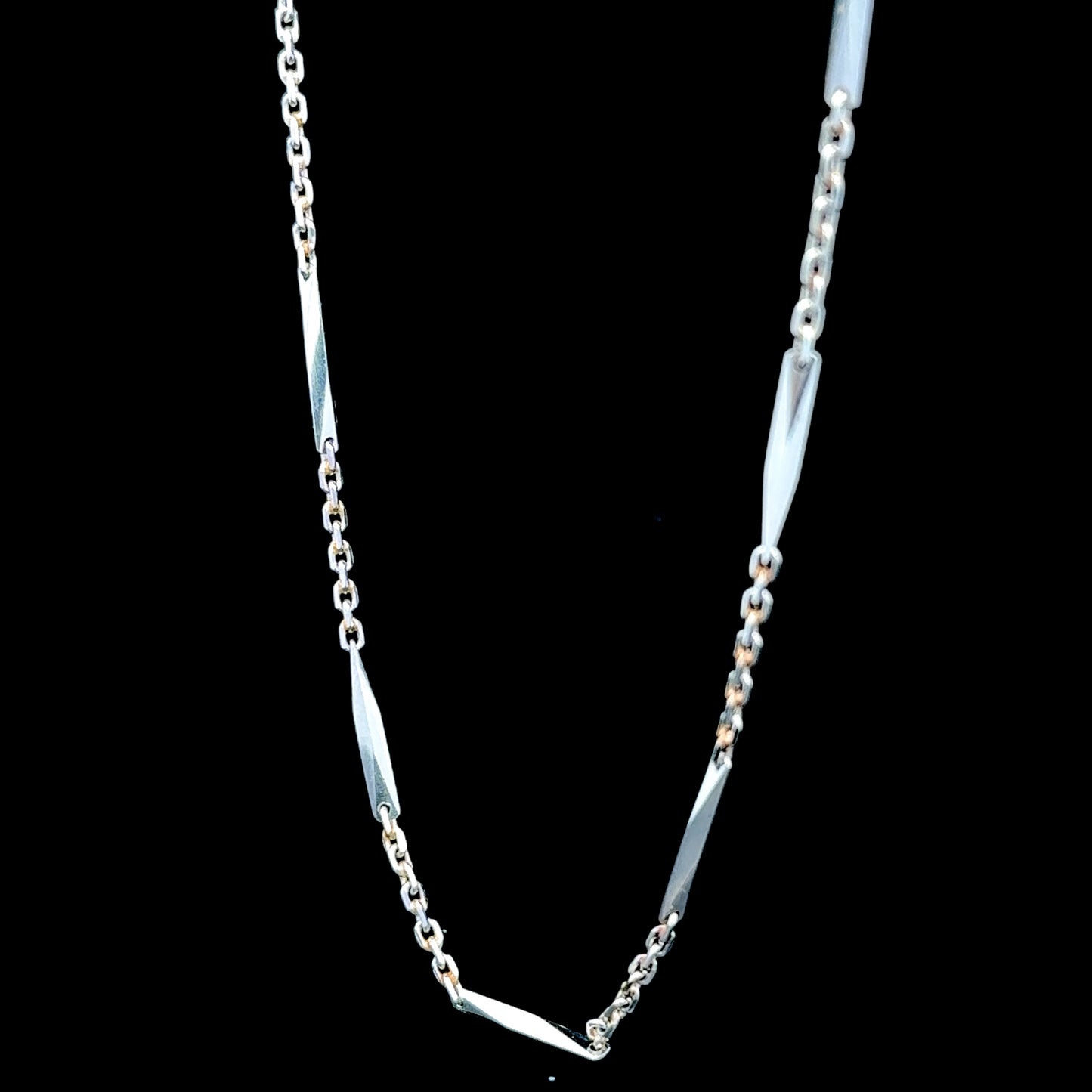 Platinum Bar Chain 28"