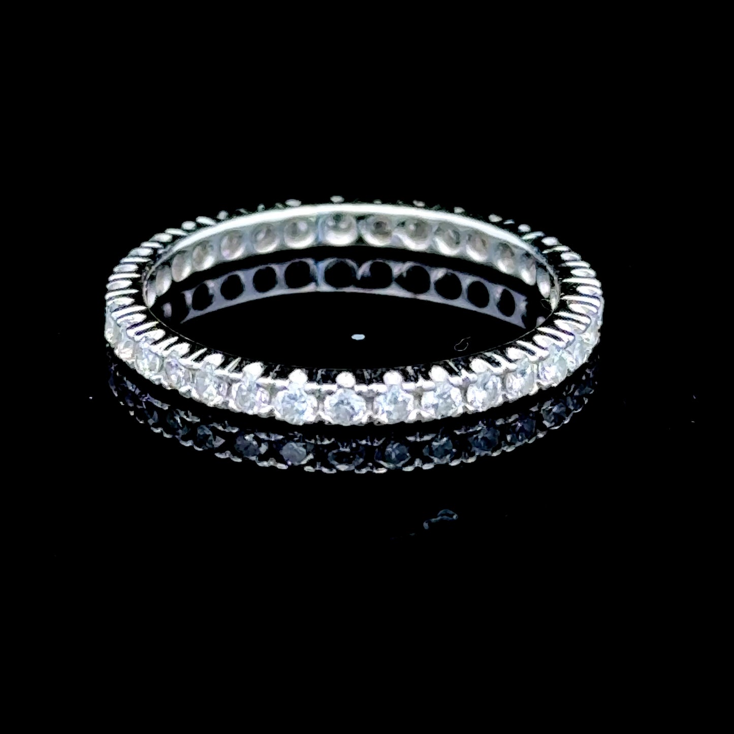18K White Gold Diamond Micro Full Eternity Ring APPX 0.5 CTS
