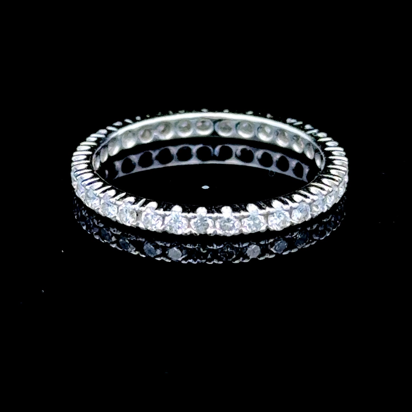 18K White Gold Diamond Micro Full Eternity Ring APPX 0.5 CTS
