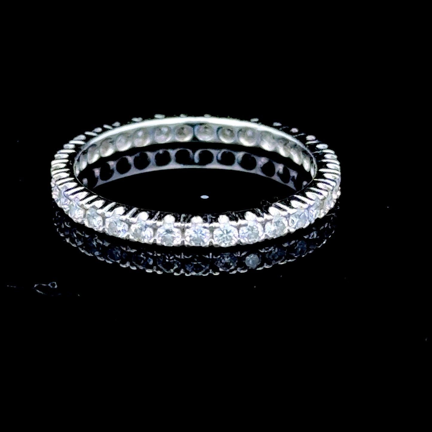 18K White Gold Diamond Micro Full Eternity Ring APPX 0.5 CTS