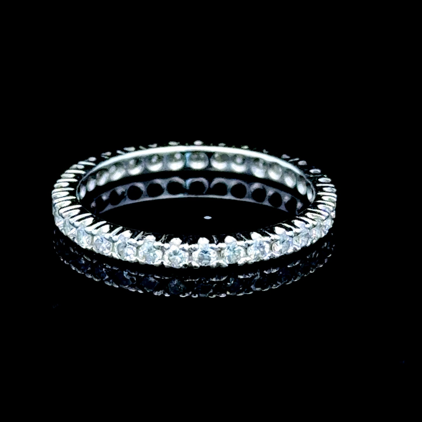 18K White Gold Full Micro Eternity Ring APPX 0.5 CTS