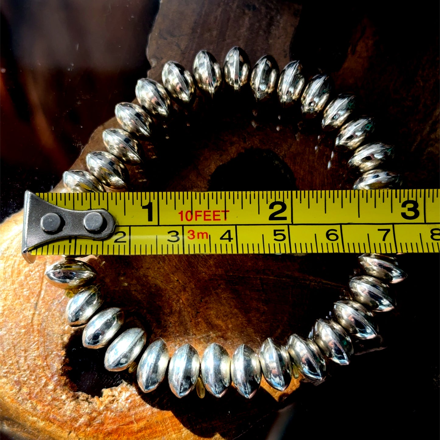 Silver Disc Elasticated Bracelet