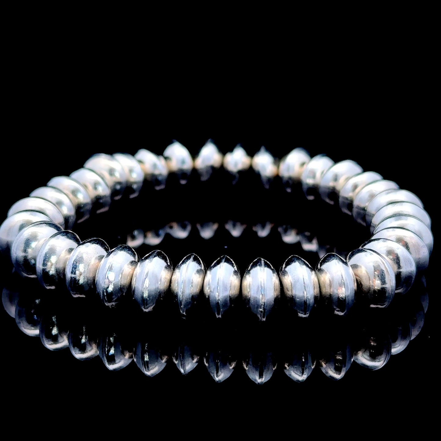 Silver Disc Elasticated Bracelet
