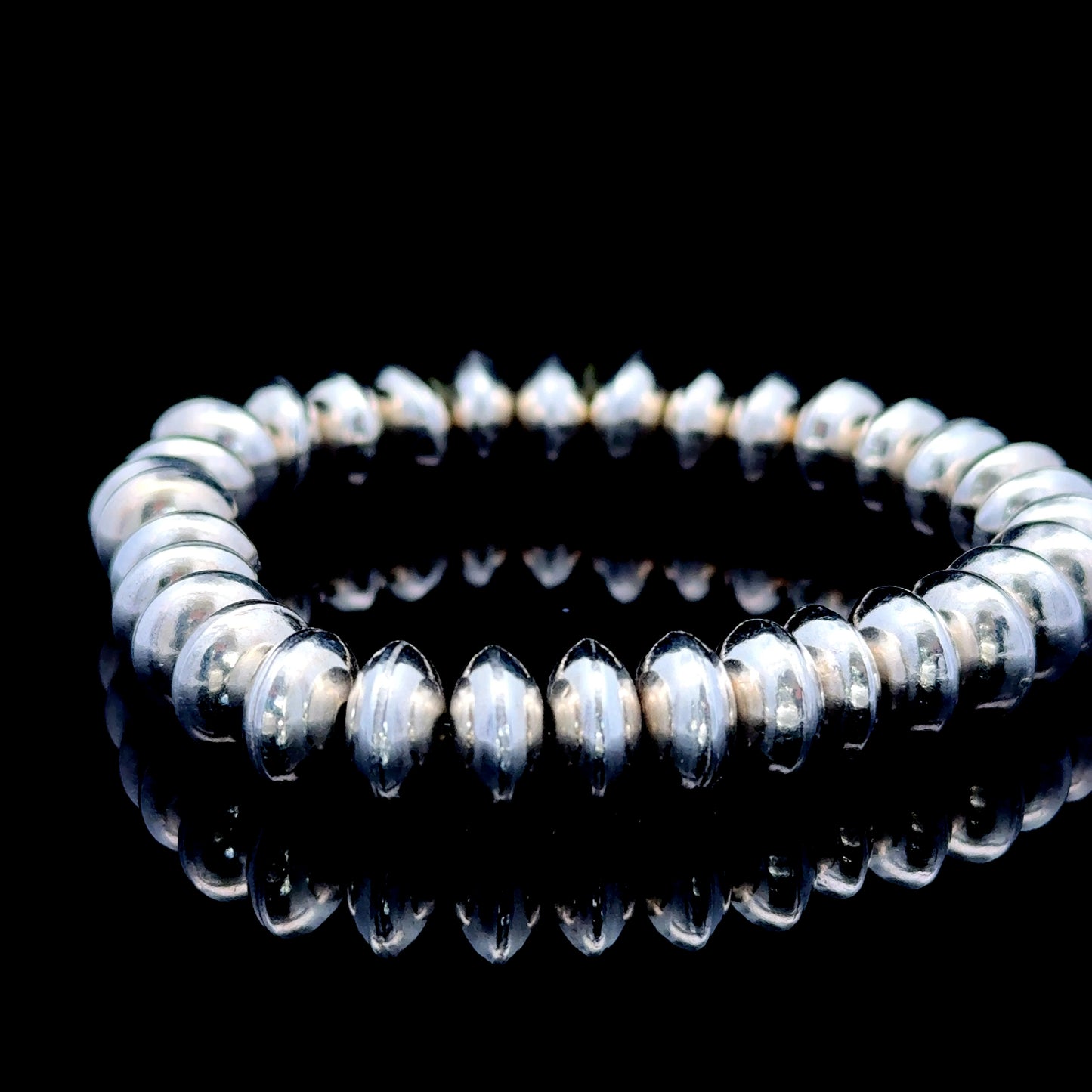 Silver Disc Elasticated Bracelet