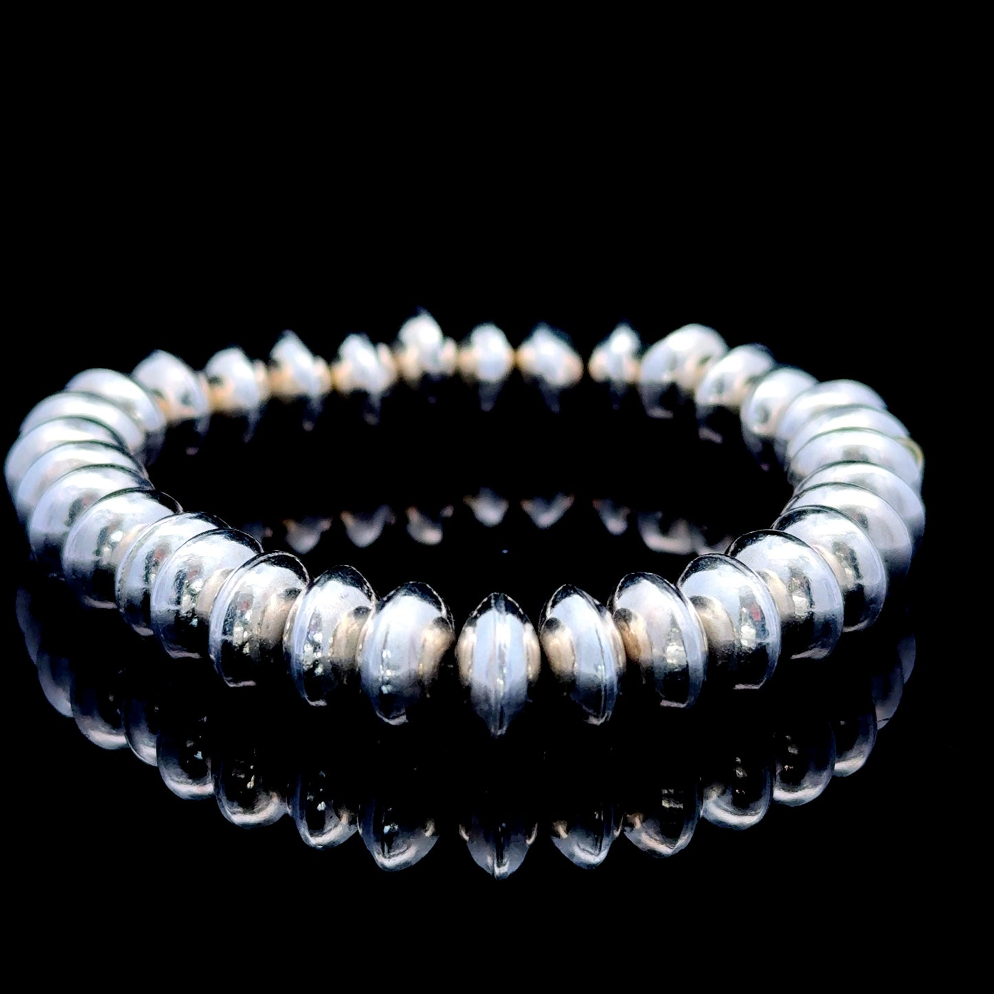 Silver Disc Elasticated Bracelet