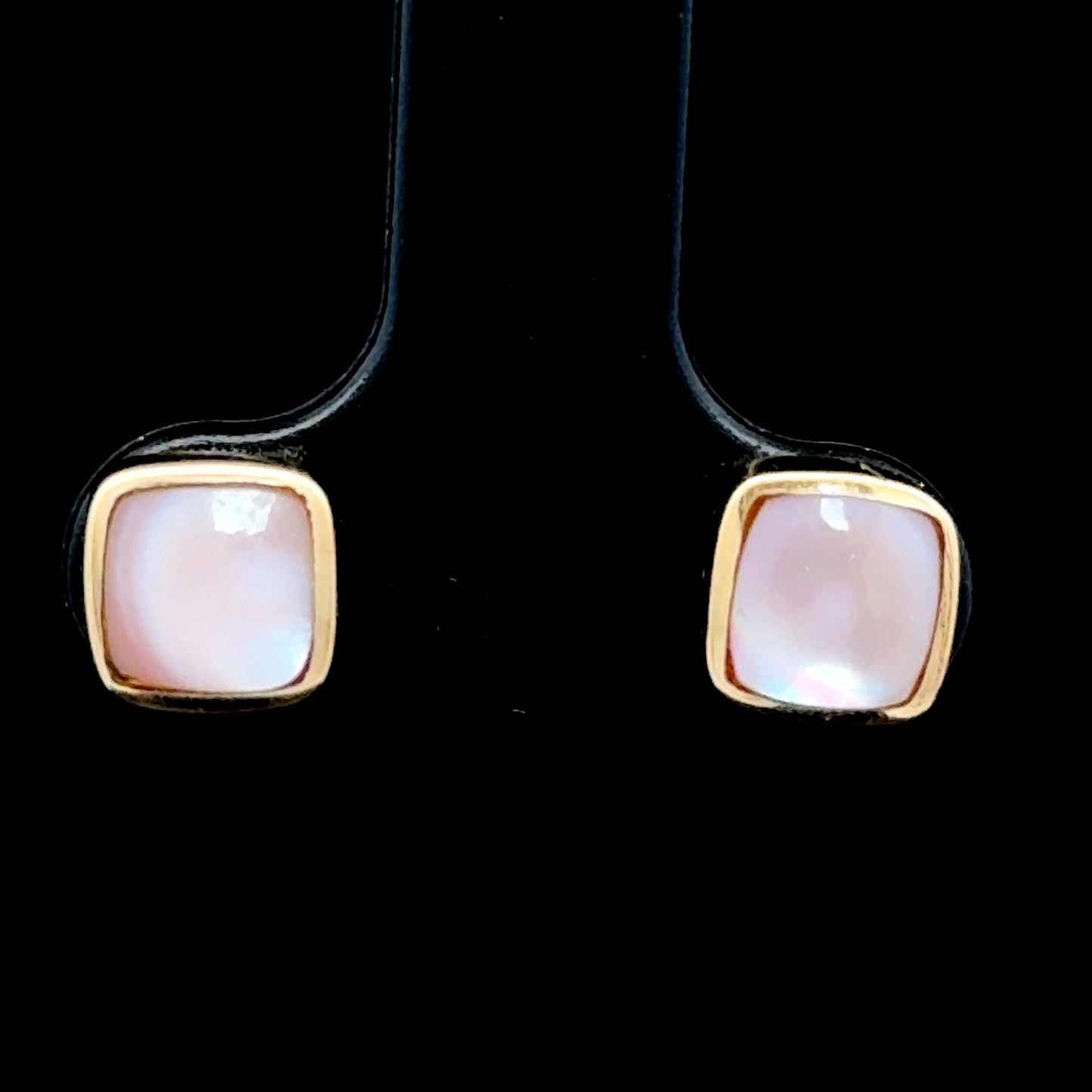 9K Yellow Gold Mother Of Pearl Studs