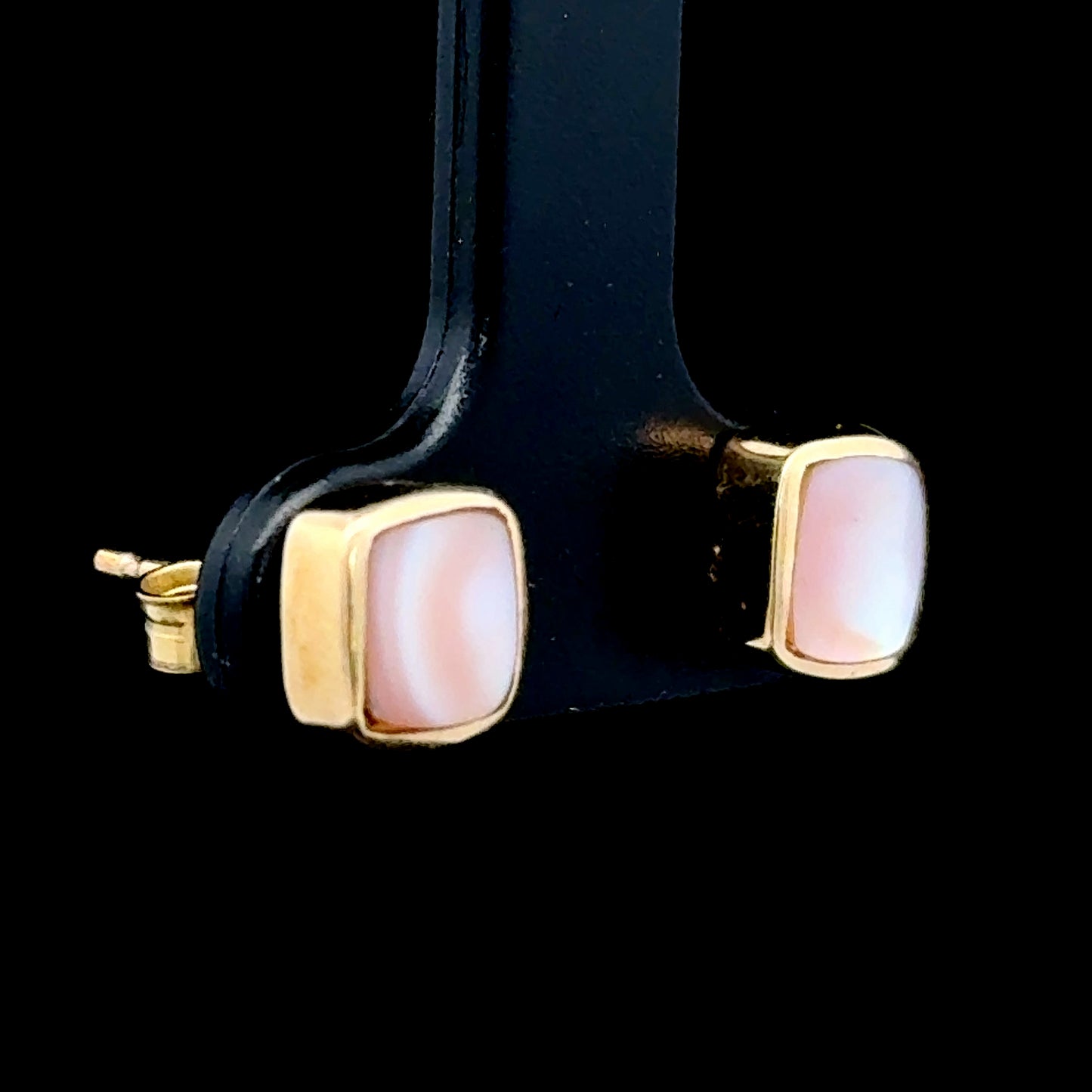 9K Yellow Gold Mother Of Pearl Studs