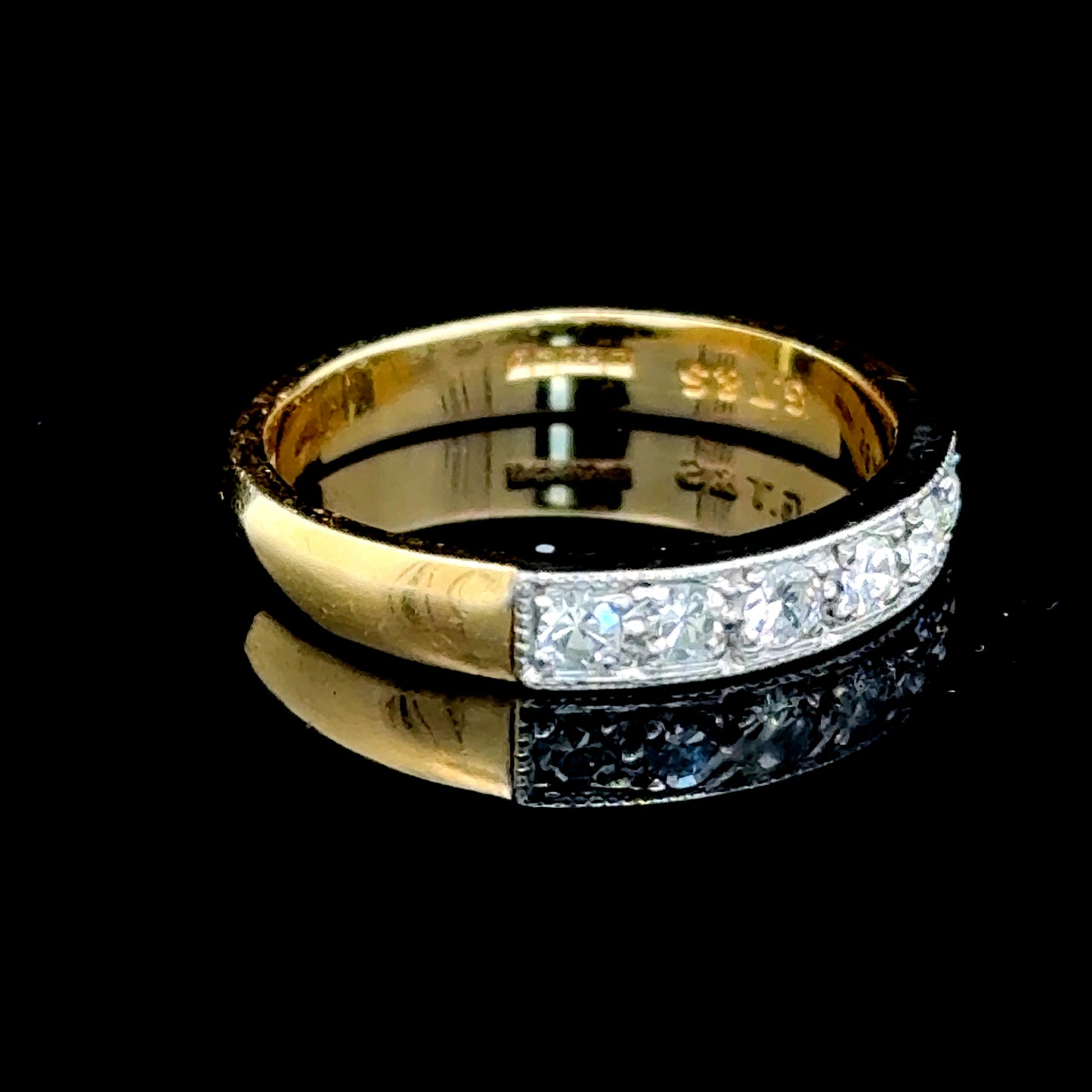 18K Yellow Gold 6 Stone Diamond Ring APPX 0.30 CTS