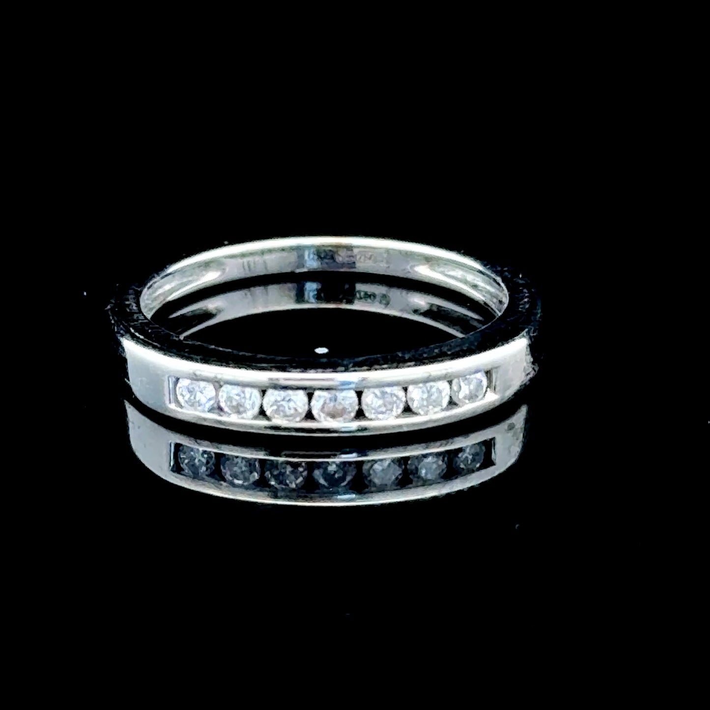 18K White Gold Channel Set Diamond Band APPX 0.15 CTS