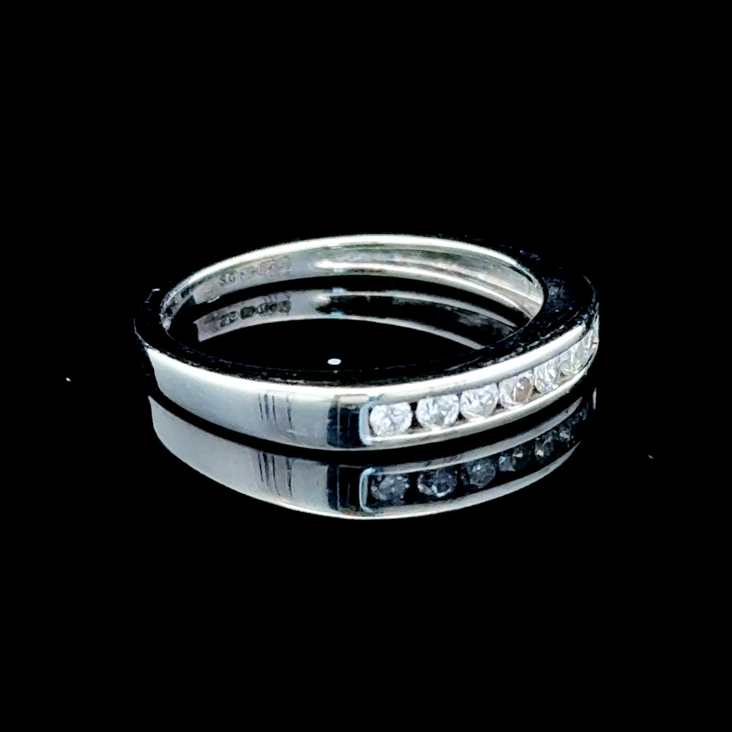 18K White Gold Channel Set Diamond Band APPX 0.15 CTS