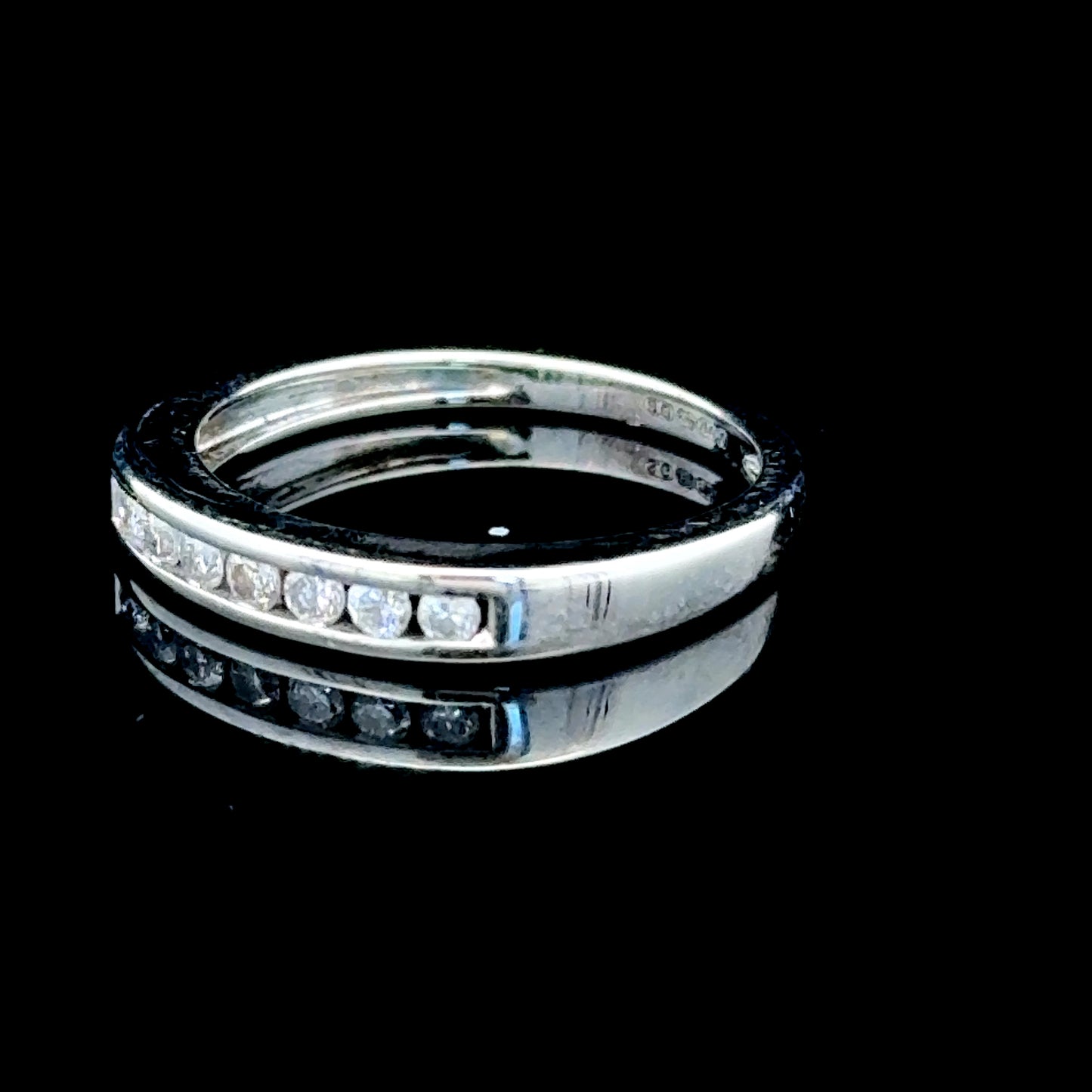 18K White Gold Channel Set Diamond Band APPX 0.15 CTS