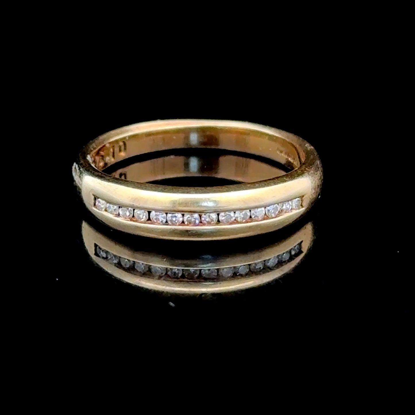 9K Yellow Gold Diamond Band Ring
