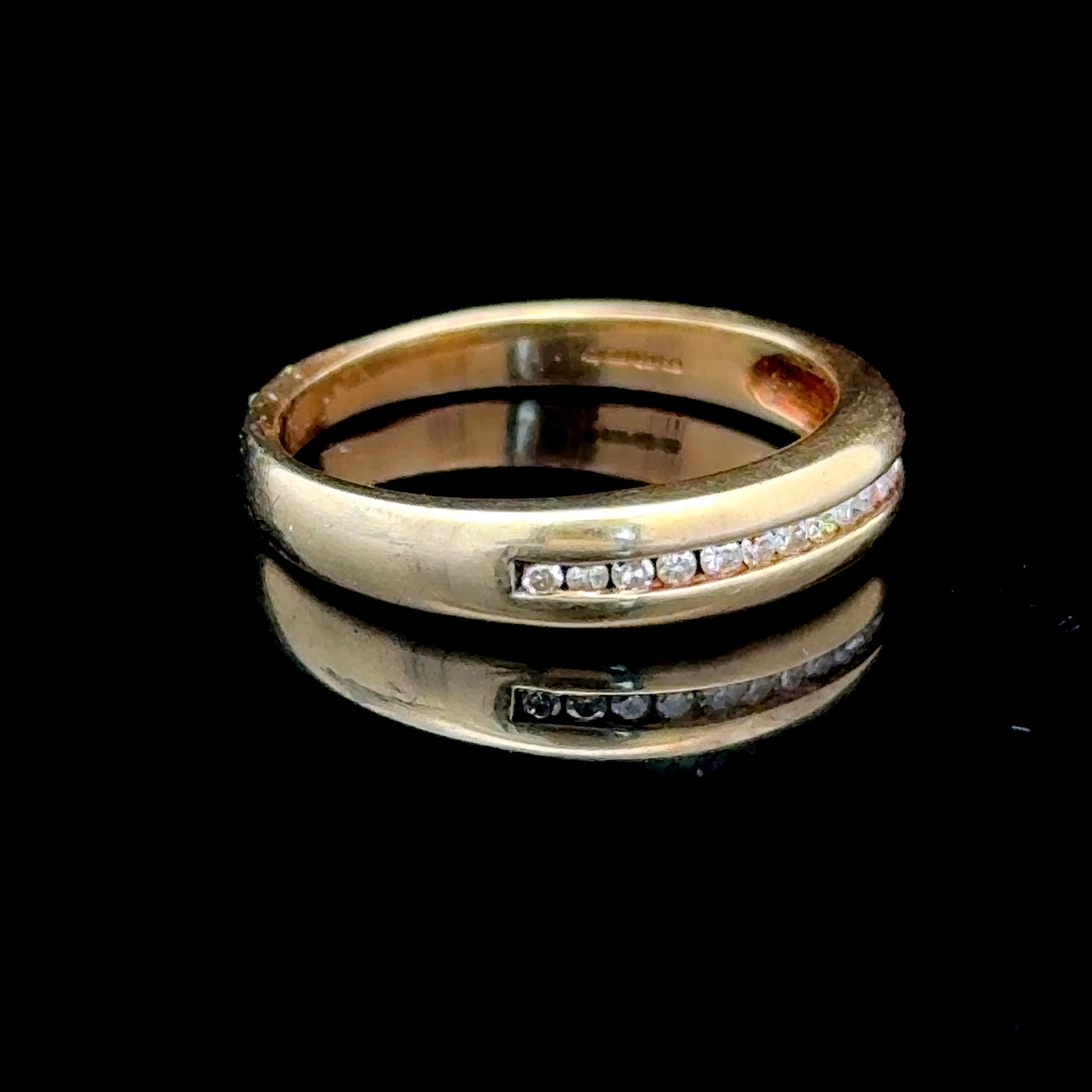 9K Yellow Gold Diamond Band Ring