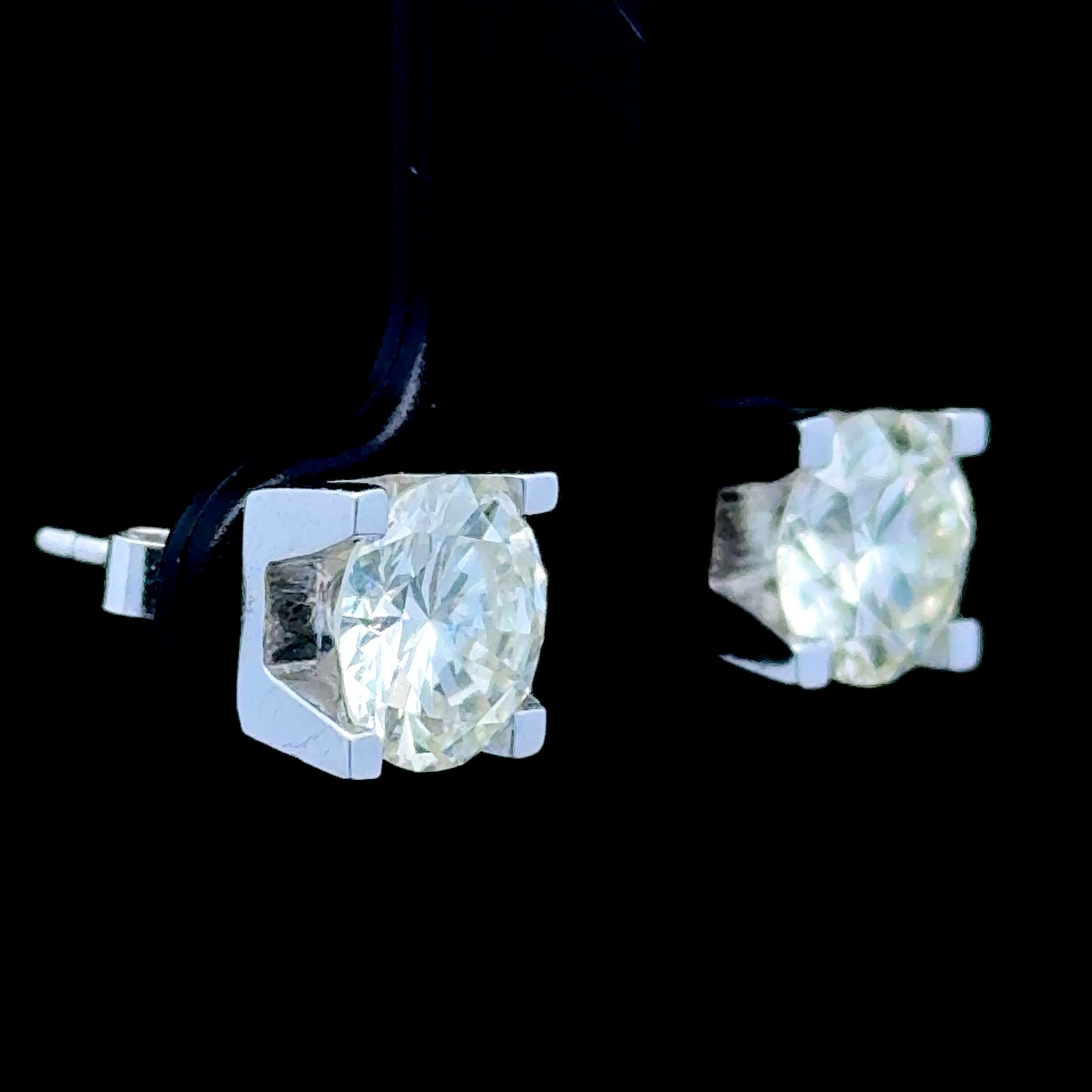 14K White Gold Diamond Studs 1.65 CTS Per Side