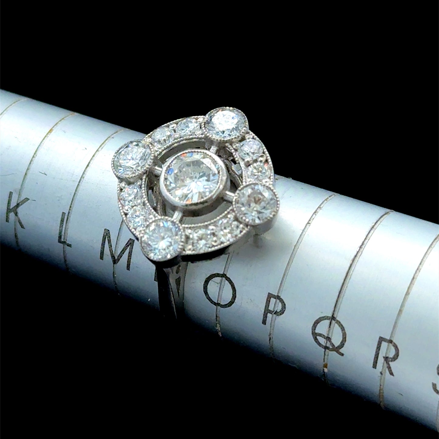 Platinum 5 Stone Diamond Target Ring APPX 2 CTS