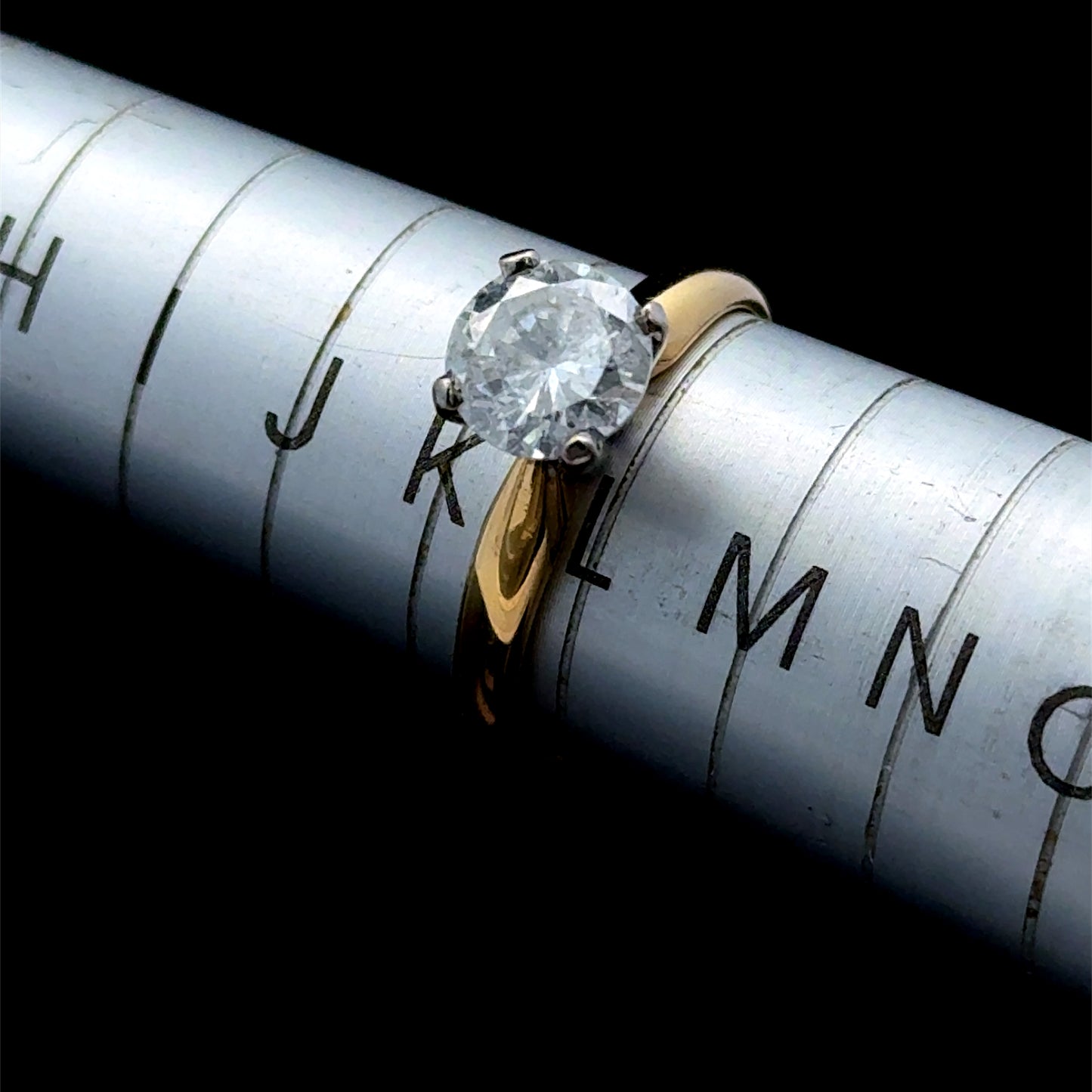 18K Yellow Gold Diamond Solitaire Ring APPX 1.1 CTS