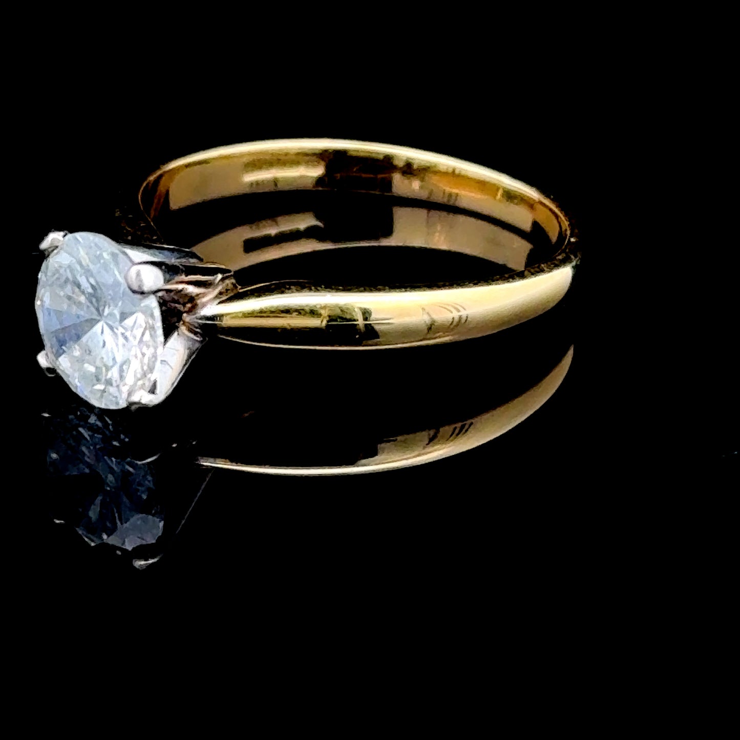 18K Yellow Gold Diamond Solitaire Ring APPX 1.1 CTS
