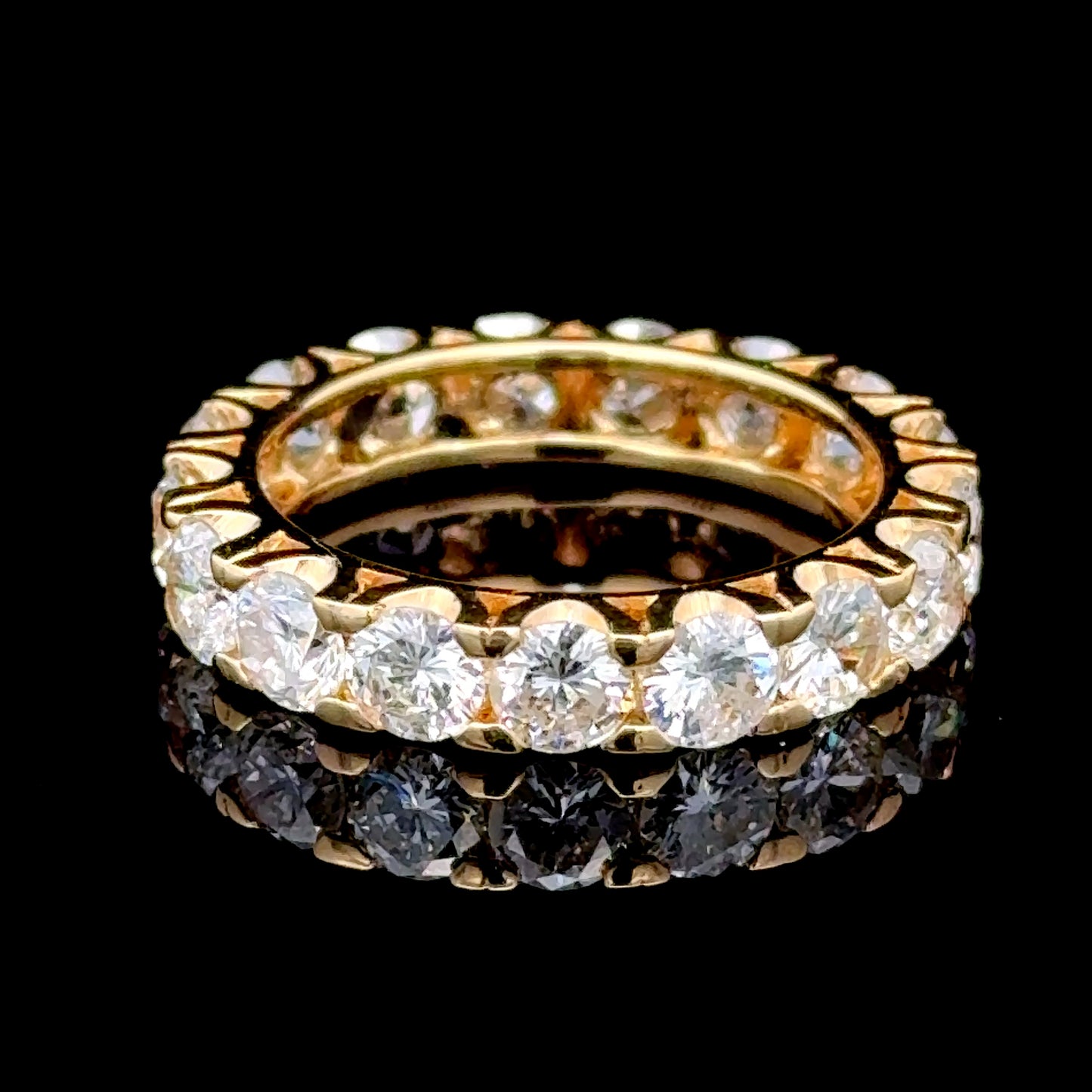 18K Yellow Gold Diamond Eternity Ring APPX 4.3 CTS