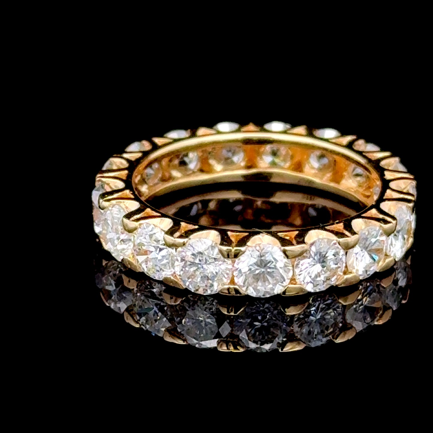 18K Yellow Gold Diamond Eternity Ring APPX 4.3 CTS