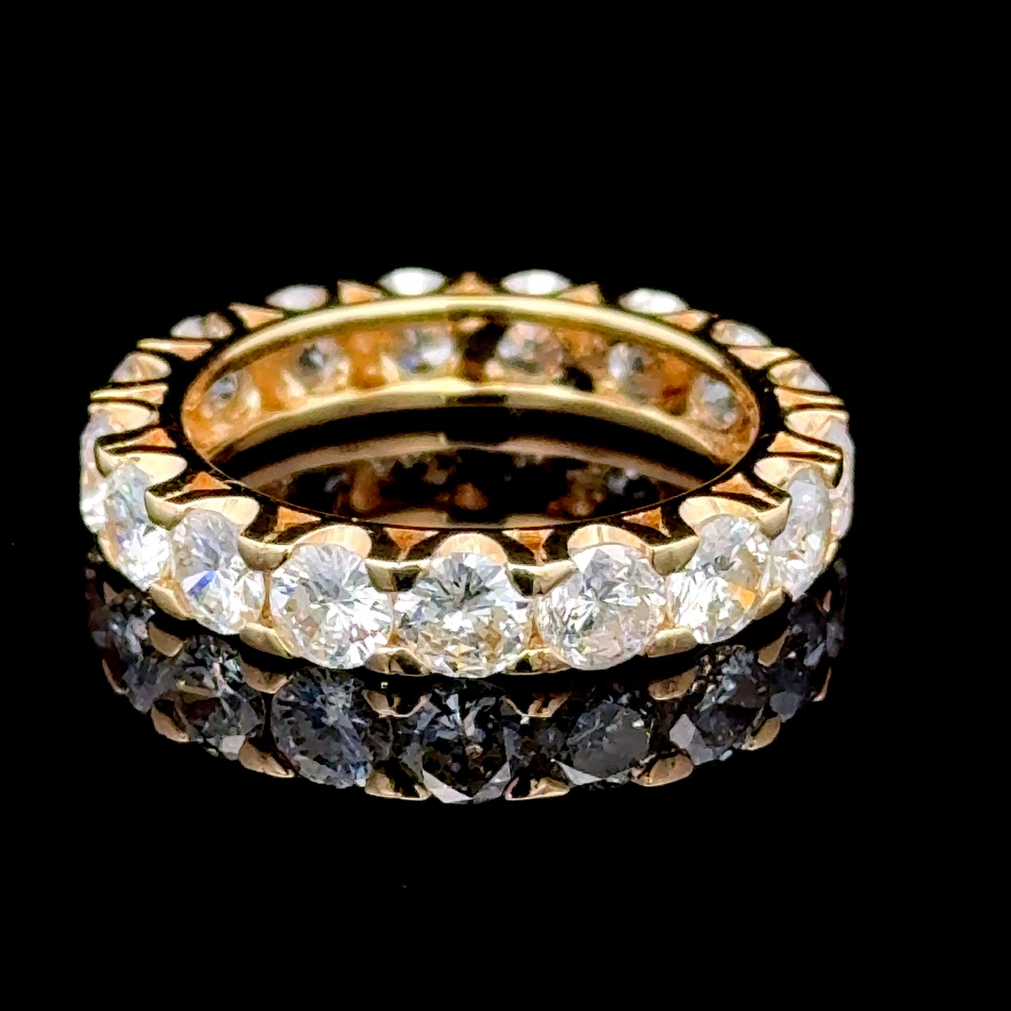 18K Yellow Gold Diamond Eternity Ring APPX 4.3 CTS