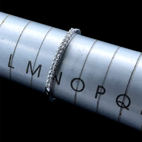 18K White Gold Diamond Micro Band
