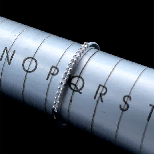 18K White Gold Diamond Micro Band