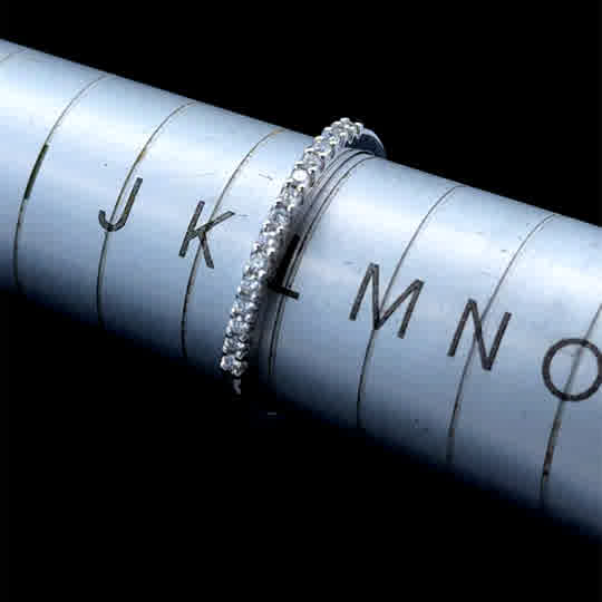 18K White Gold Diamond Micro Band