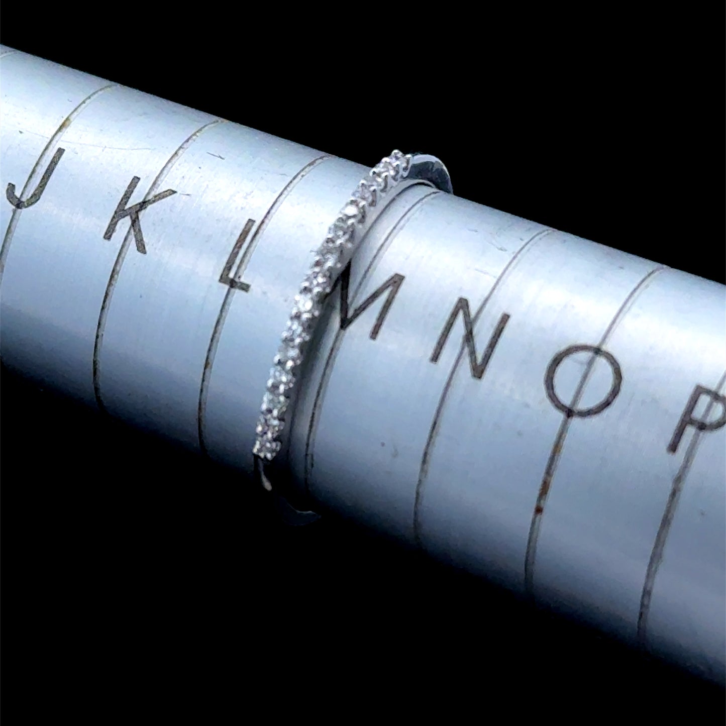 18K White Gold Diamond Micro Band