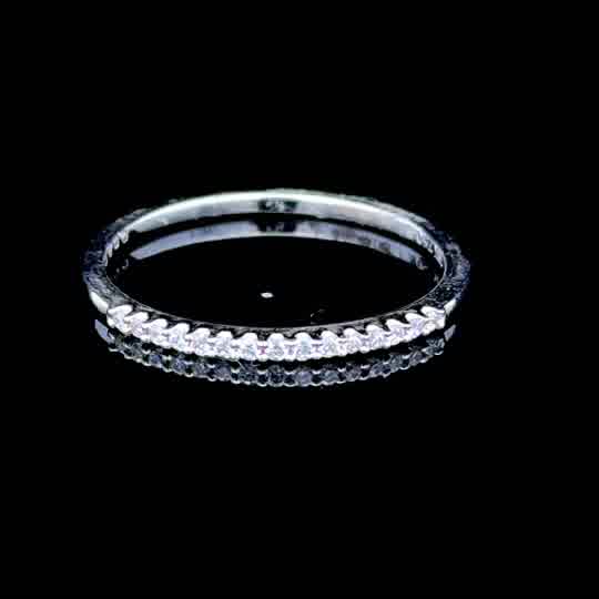 18K White Gold Diamond Micro Band