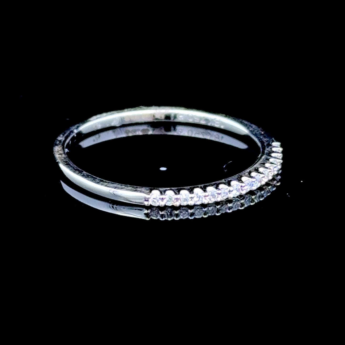 18K White Gold Diamond Micro Band