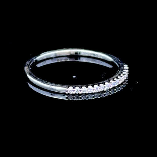 18K White Gold Diamond Micro Band