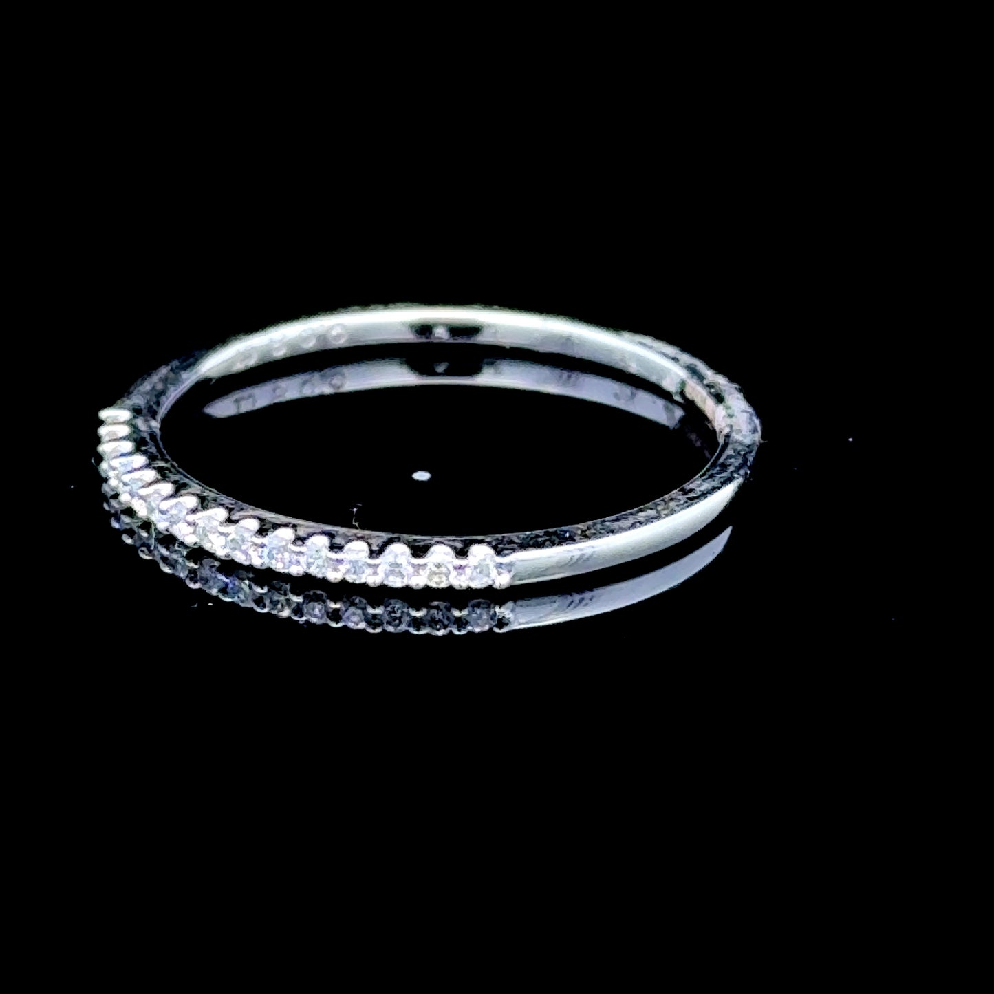 18K White Gold Diamond Micro Band